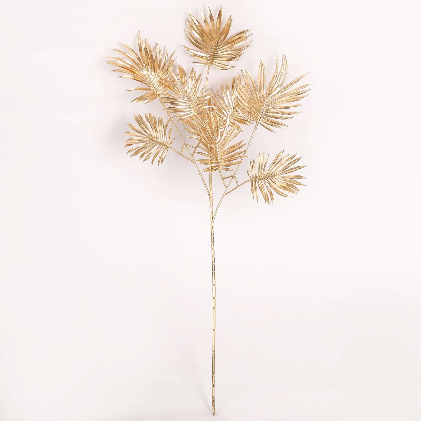 3-Piece Metallic Gold Artificial Palm Leaf Branches - Ideal for Boho Tropical & Modern Decor