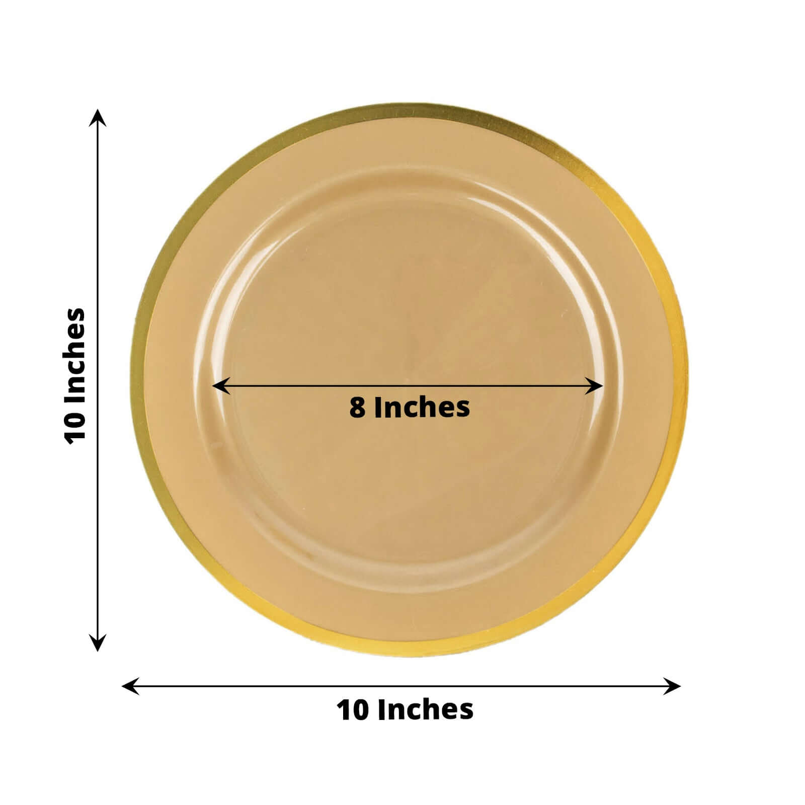 Hot Deal! 10-Pack Gold Plastic 10-Inch Disposable Dinner Plates for Special Events