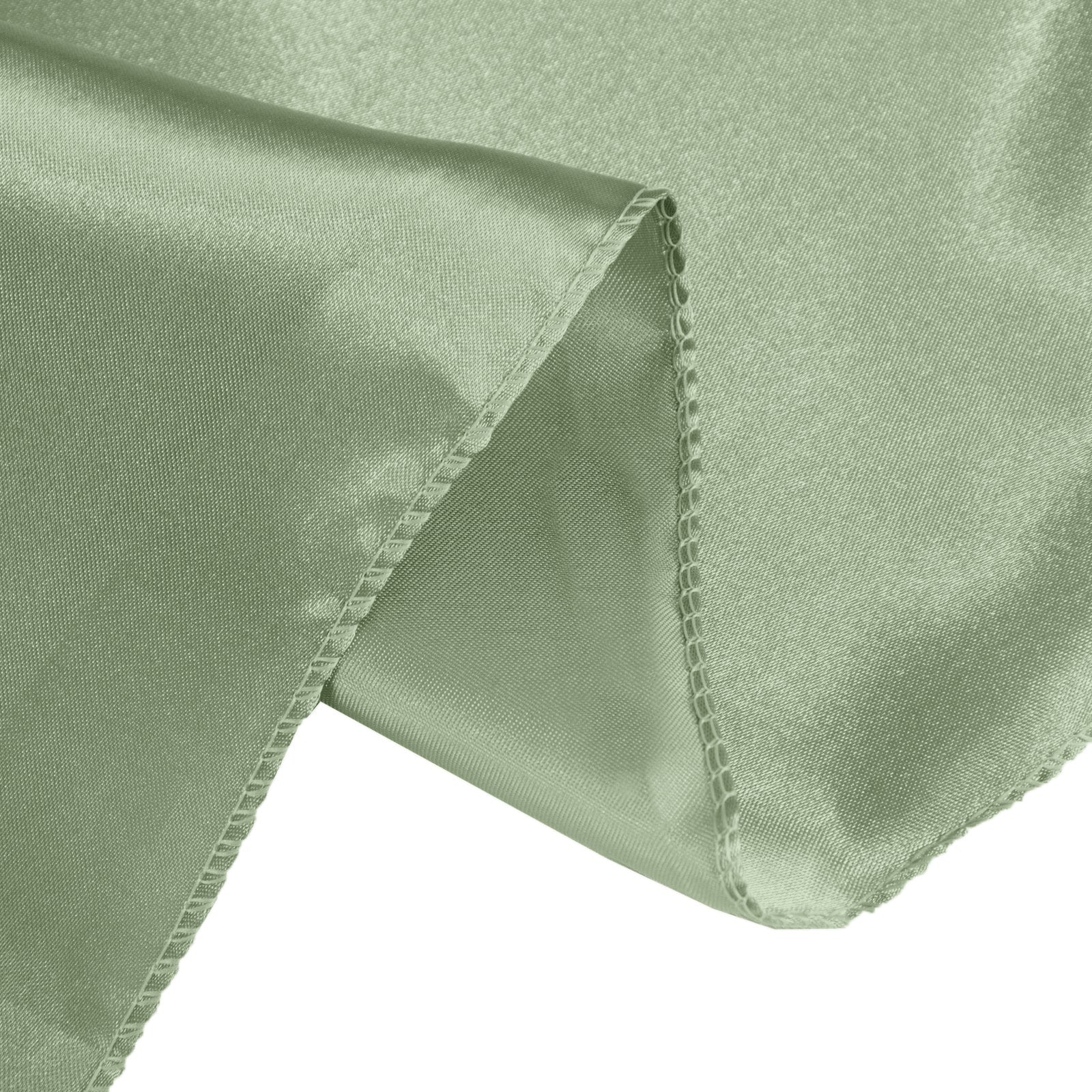 Sage Green Satin Square Table Overlay 90x90 - Smooth Finish Table Topper