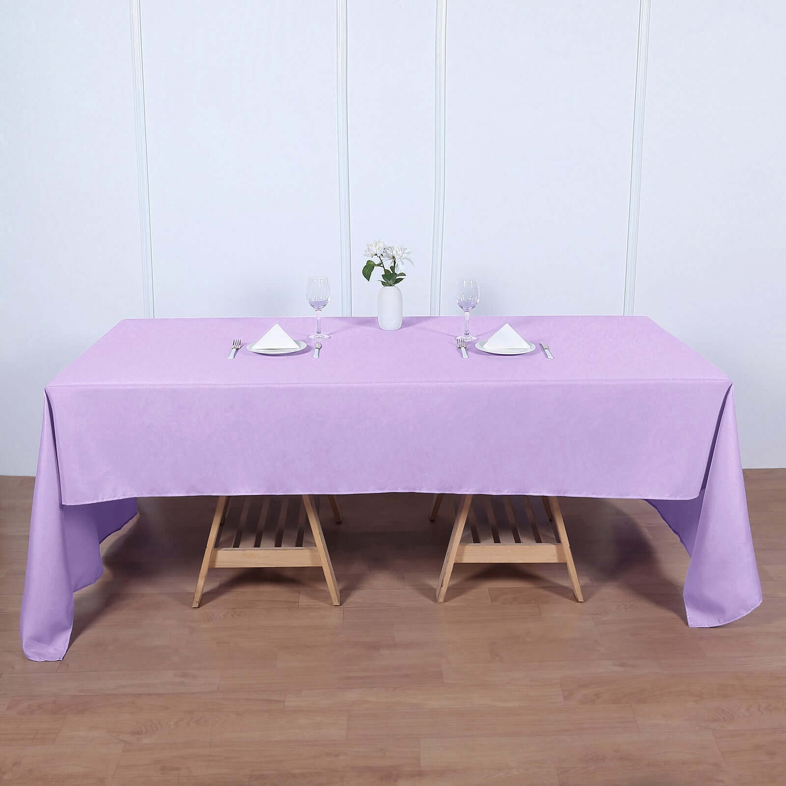 Wrinkle-Resistant Lavender Lilac Polyester Tablecloth 60x126 - Ideal for Events