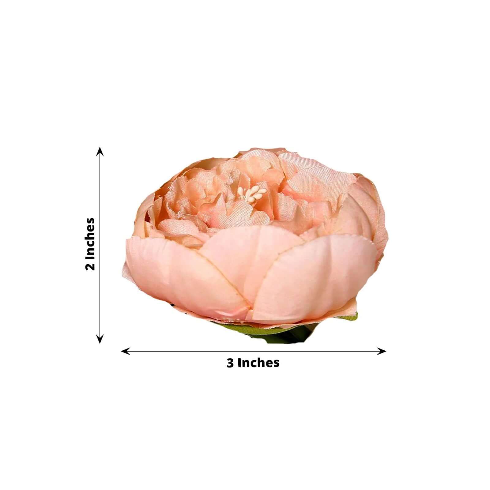 Hot Deal! 10-Pack Peach Artificial Peony Flower Heads for DIY Events & Floral Crafts