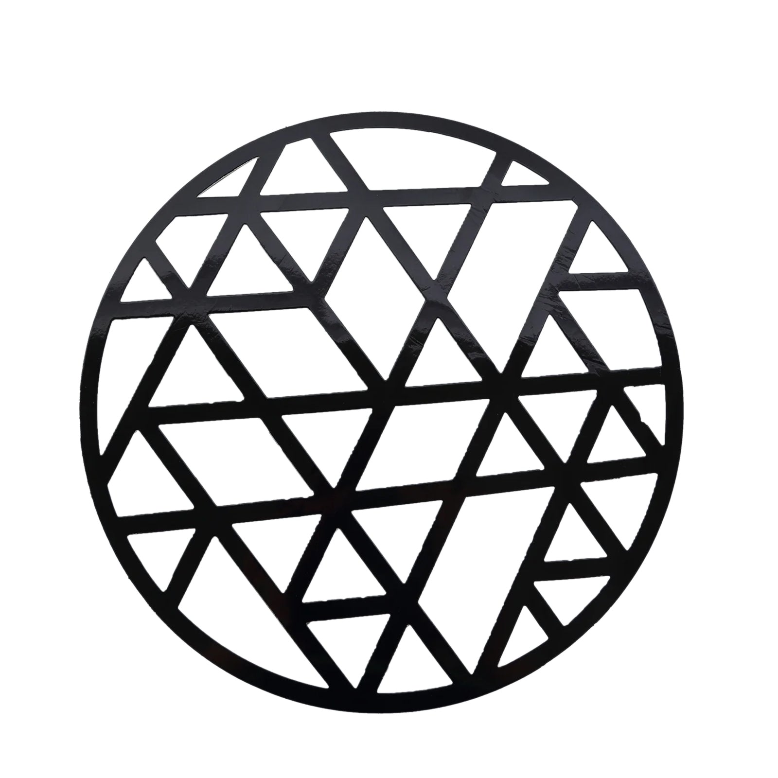 Hot Sale! 6-Pack Black Cardboard Disposable Table Placemats with Laser-Cut Geometric Triangle Design, 13 Inches