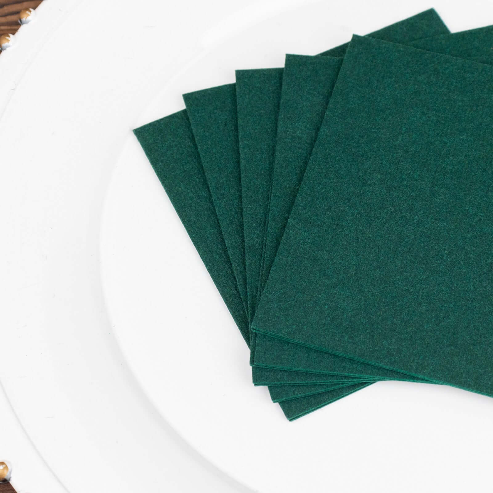 20-Pack Hunter Emerald Green Airlaid Cocktail Napkins - Soft, Absorbent & Linen-Like