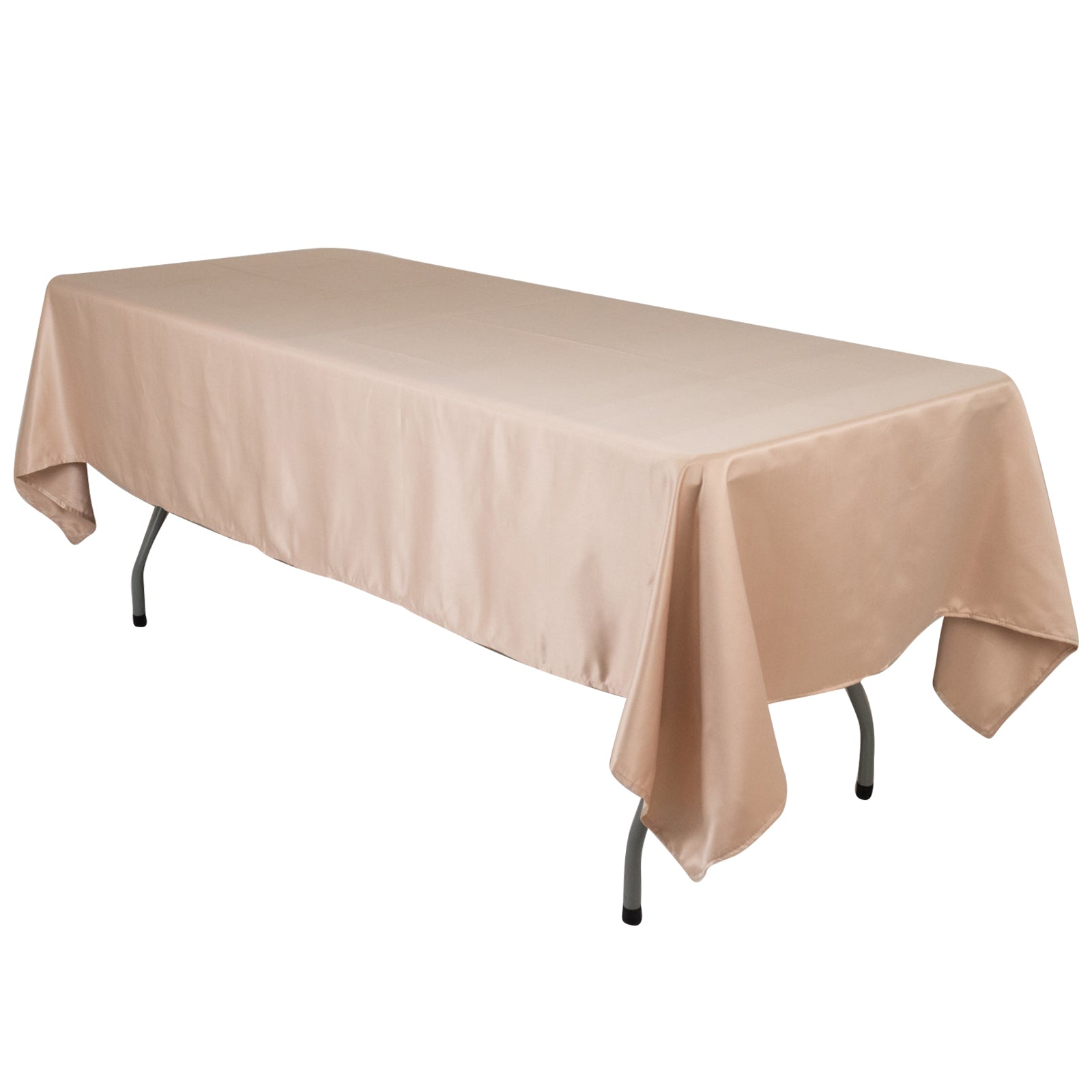 Nude Lamour Satin Rectangle Tablecloth (60x102) - Durable & Silky Soft