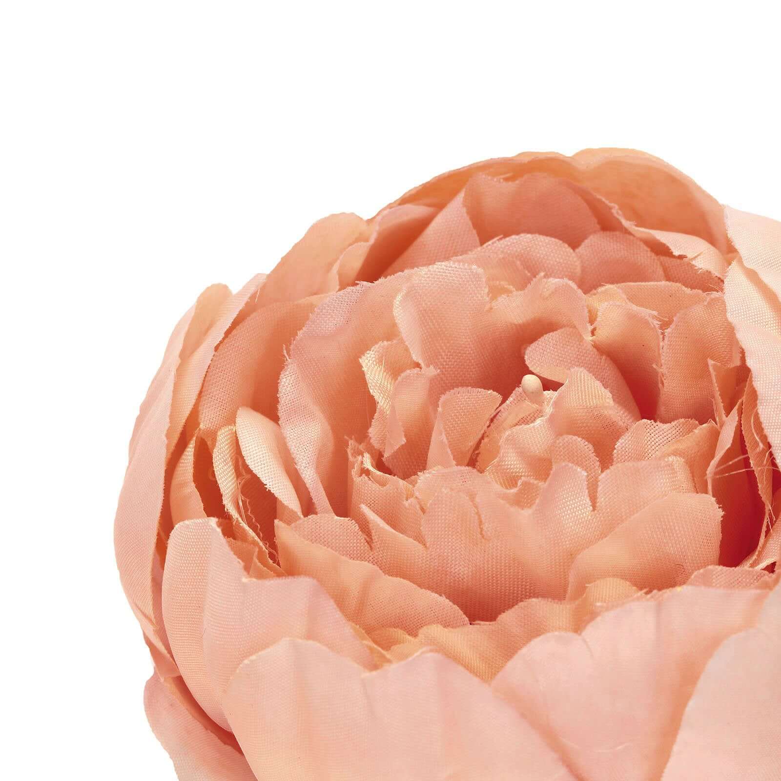 Hot Deal! 10-Pack Peach Artificial Peony Flower Heads for DIY Events & Floral Crafts