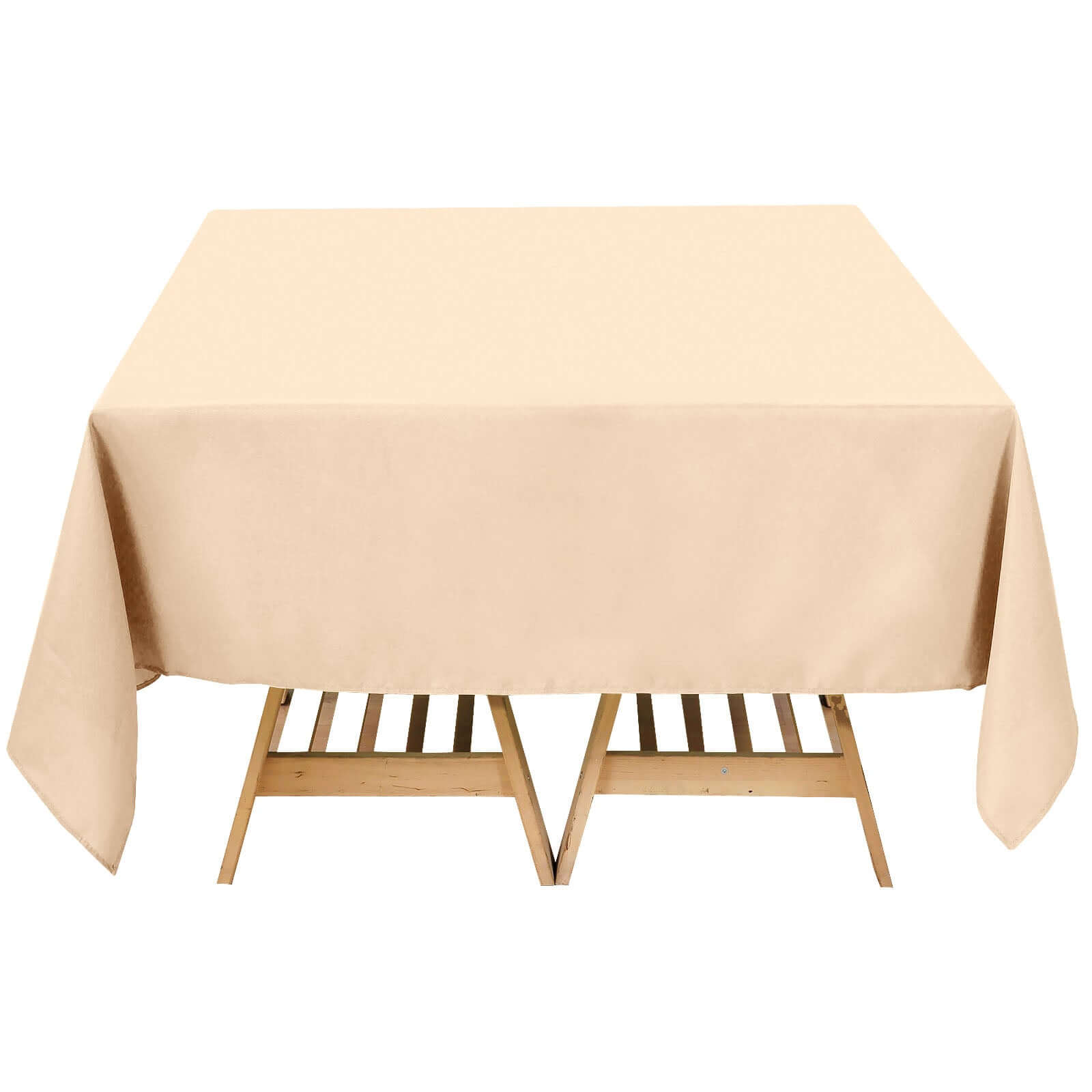 Exclusive Beige 70x70 220GSM Wrinkle-Resistant Polyester Square Tablecloth