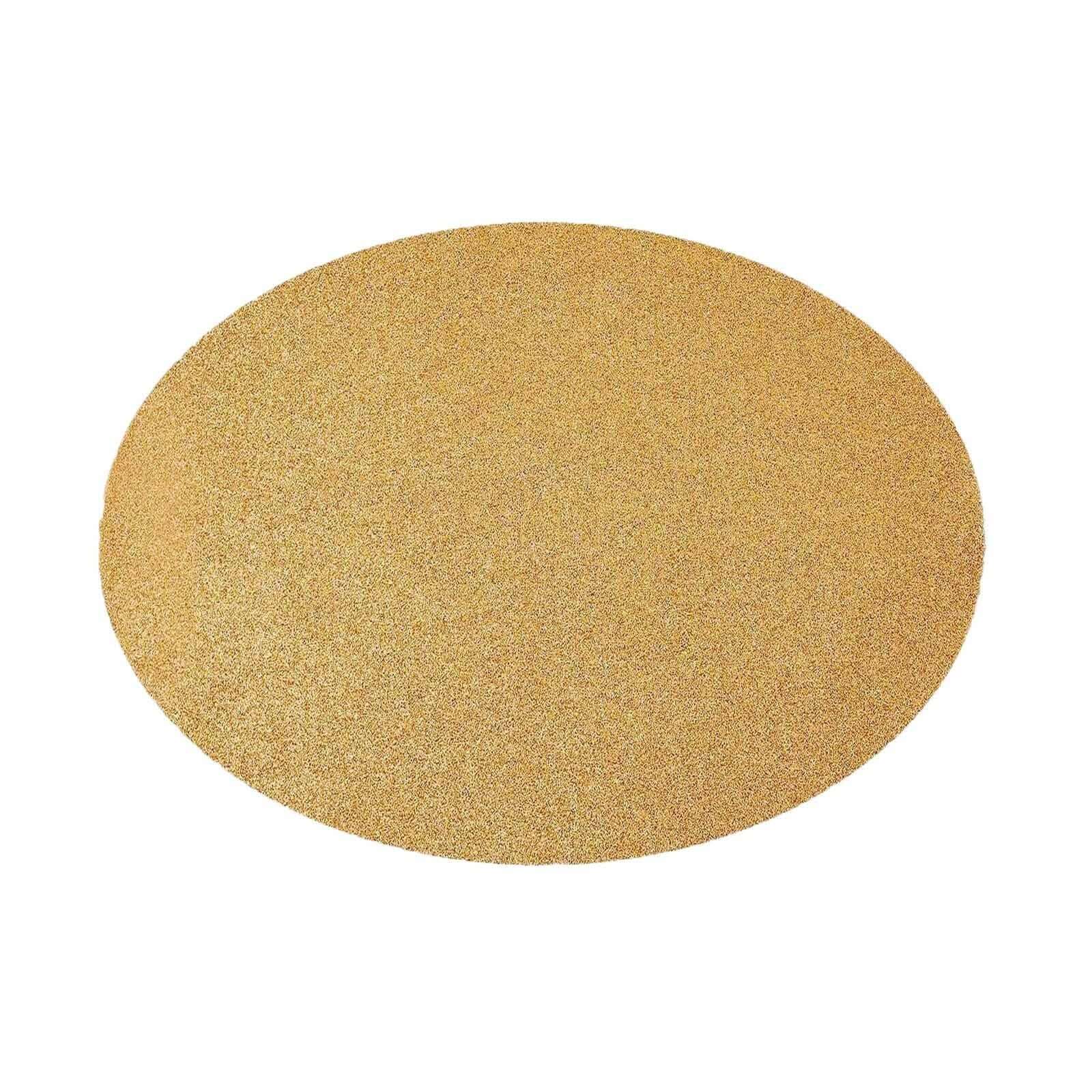 Hot Sale! 6-Piece Set of Champagne-Colored Glittery Oval Non-Slip Vinyl Placemats for Table Decor