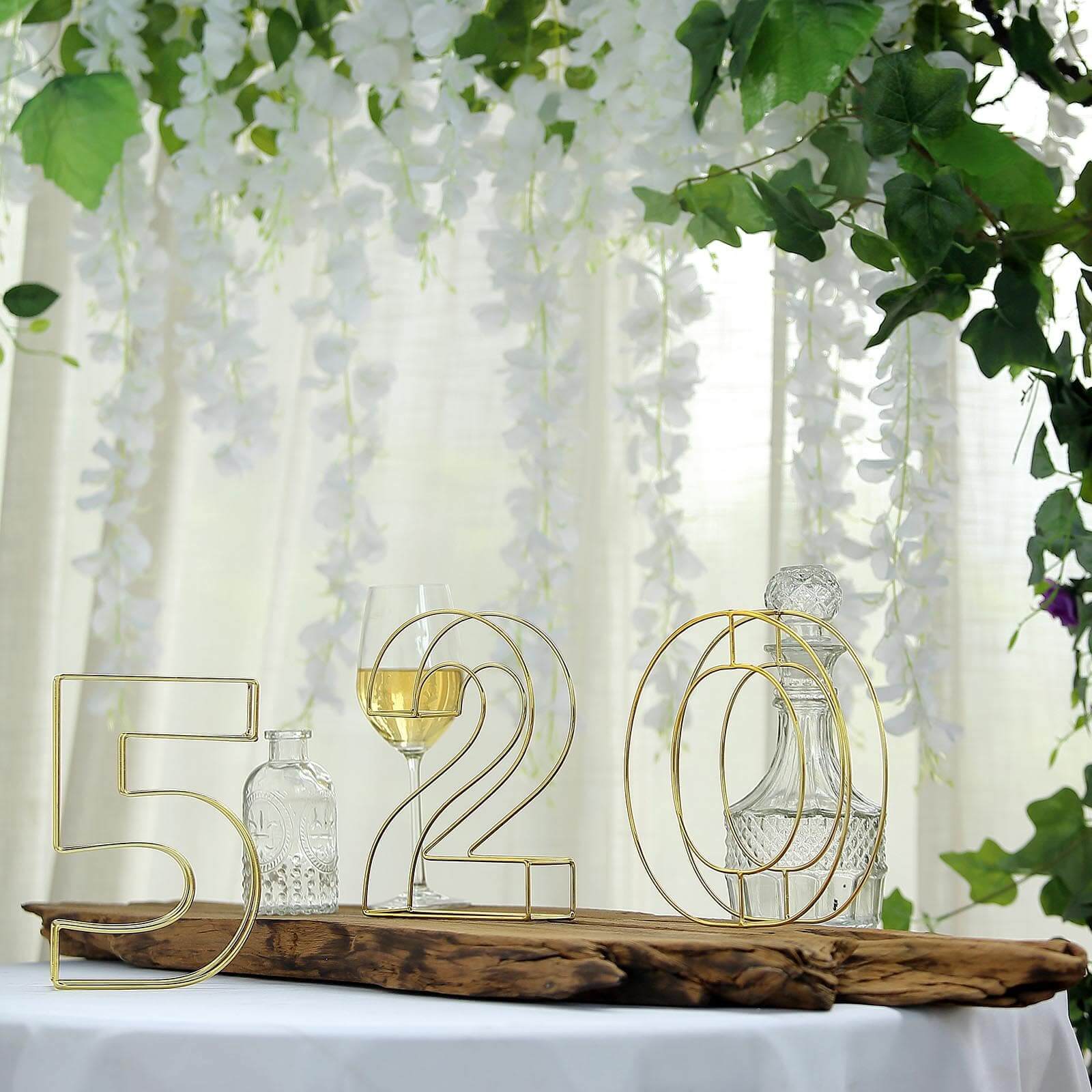Hot Sale! 8-Foot Gold Freestanding 3D Decorative Metal Wire Letter 'E' for Wedding Centerpieces
