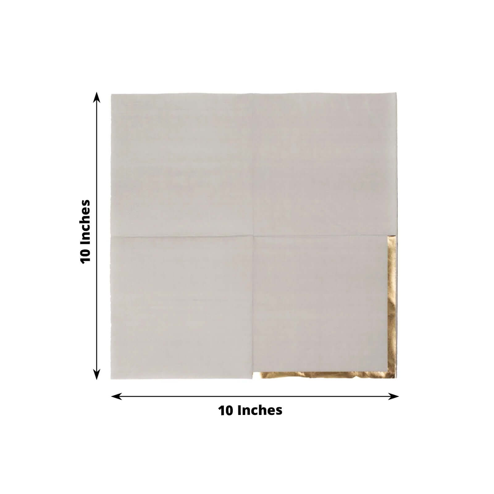 50-Pack 2-Ply Disposable Gray Cocktail Napkins with Gold Foil Edge - Soft 18GSM