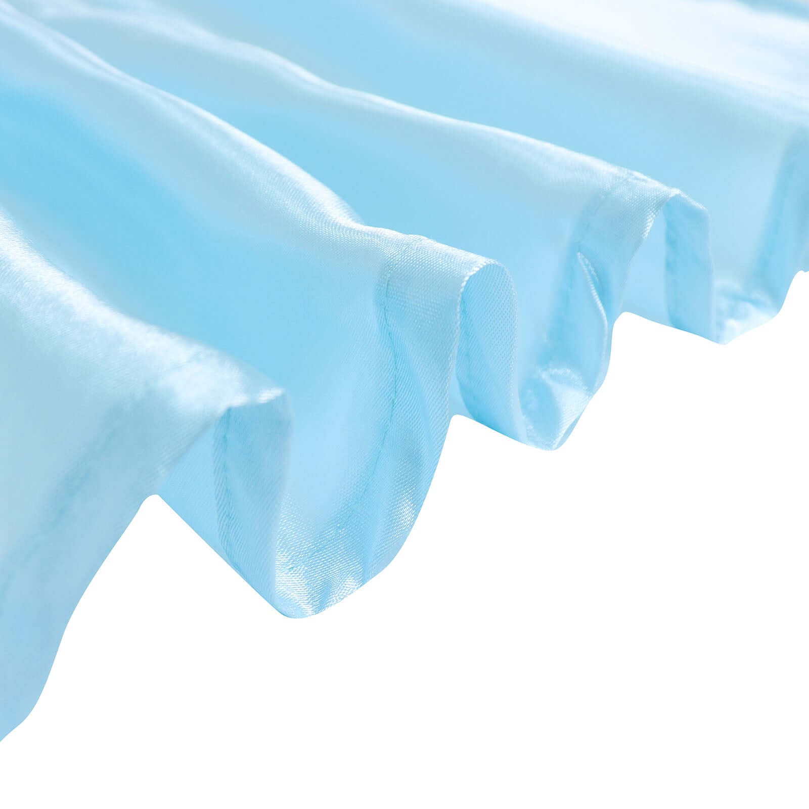 Light Blue Satin Rectangular 60x102 Tablecloth - Smooth & Shiny Table Cover