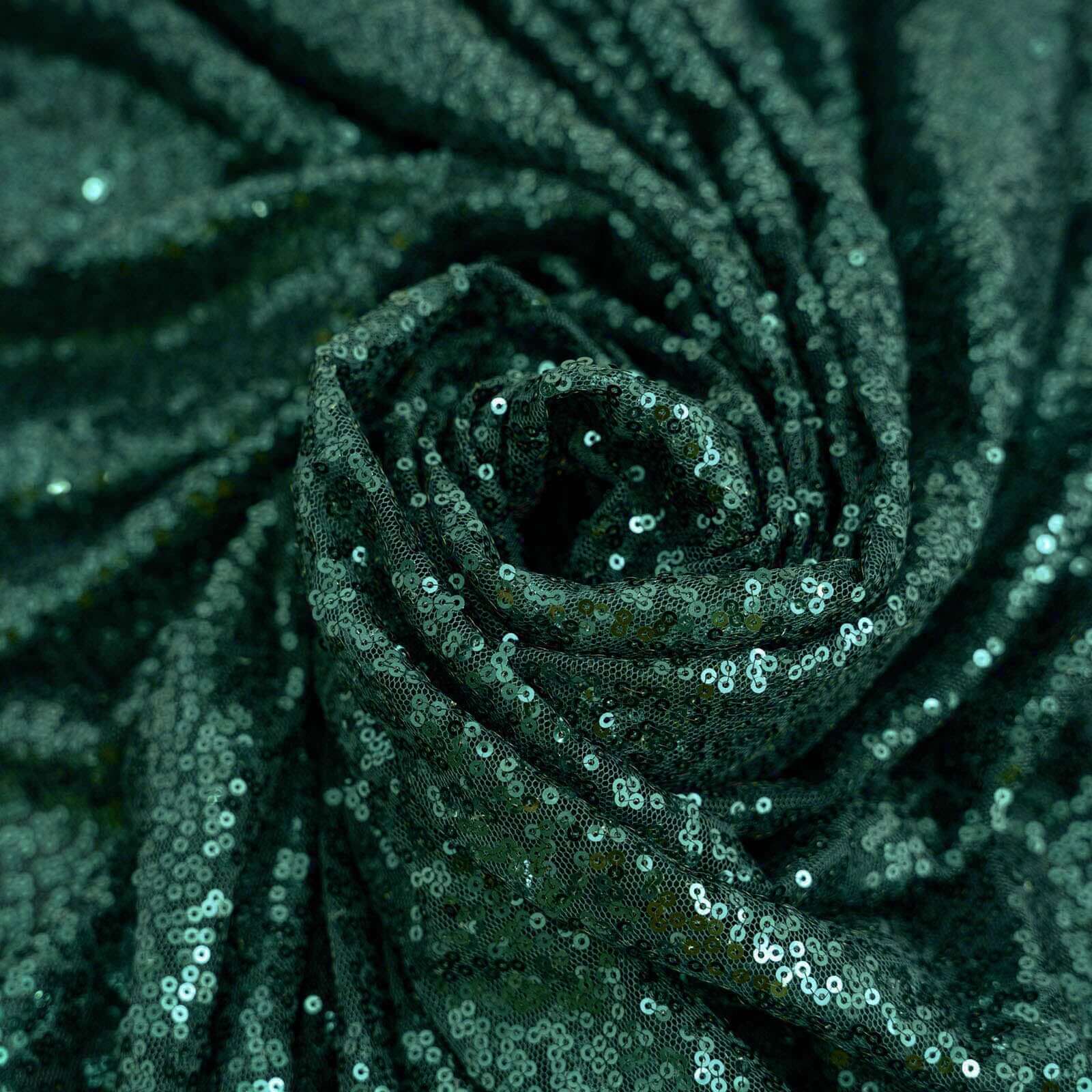 Hot Sale! Seamless Sparkly Sequin Rectangle Tablecloth in Hunter Emerald Green, 90x132