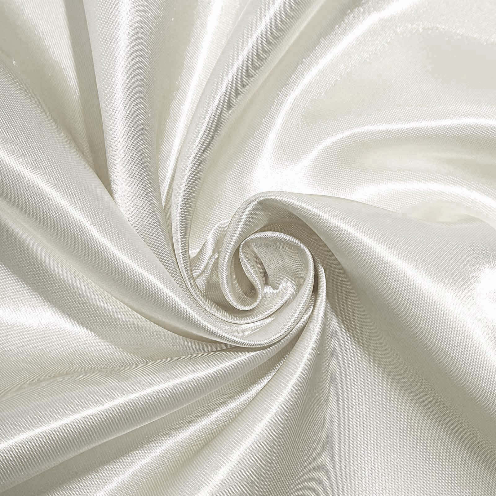Ivory Satin Rectangular Tablecloth (60x126) - Smooth, Lustrous, and Stain-Resistant