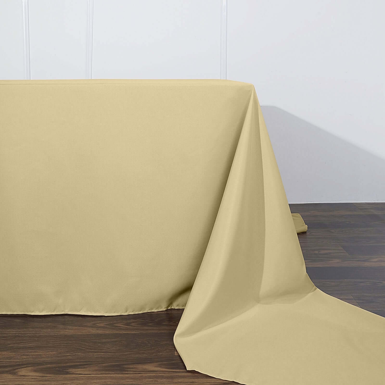 Premium Seamless Wrinkle-Resistant Polyester Rectangle Tablecloth in Champagne (90x156)