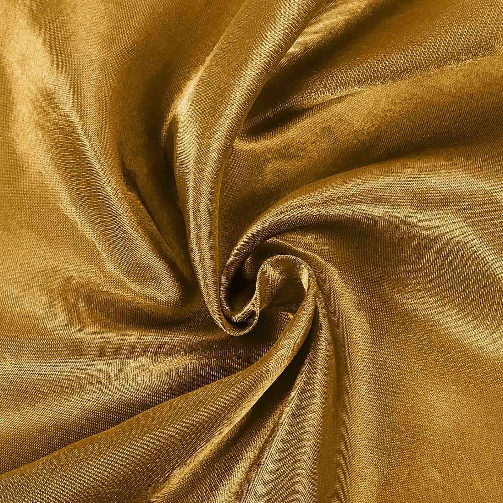 Stylish Seamless Gold Satin 90x156 Rectangular Tablecloth for Weddings & Events