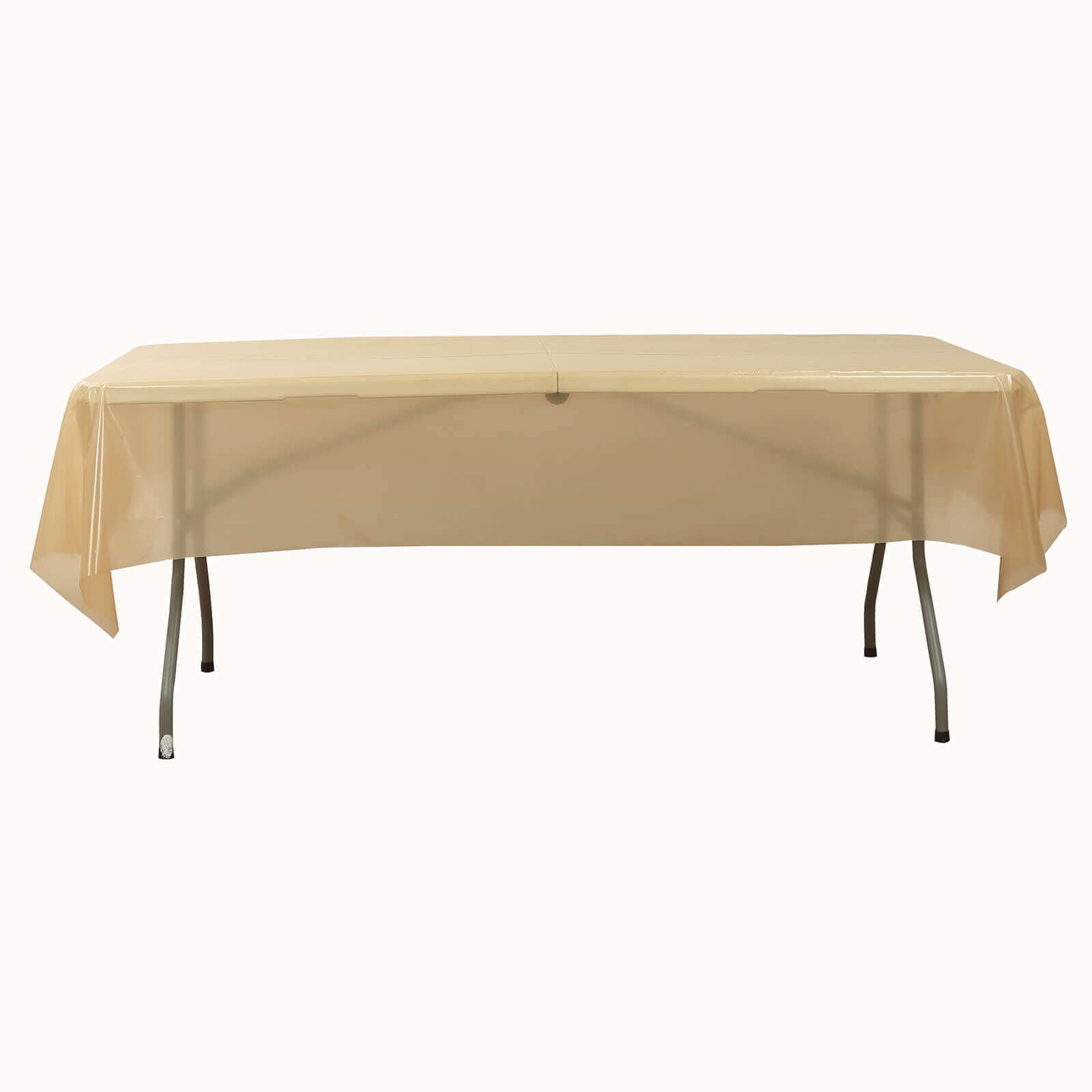 Customizable Gold Plastic Table Cover Roll with Slide Cutter, 54x300ft