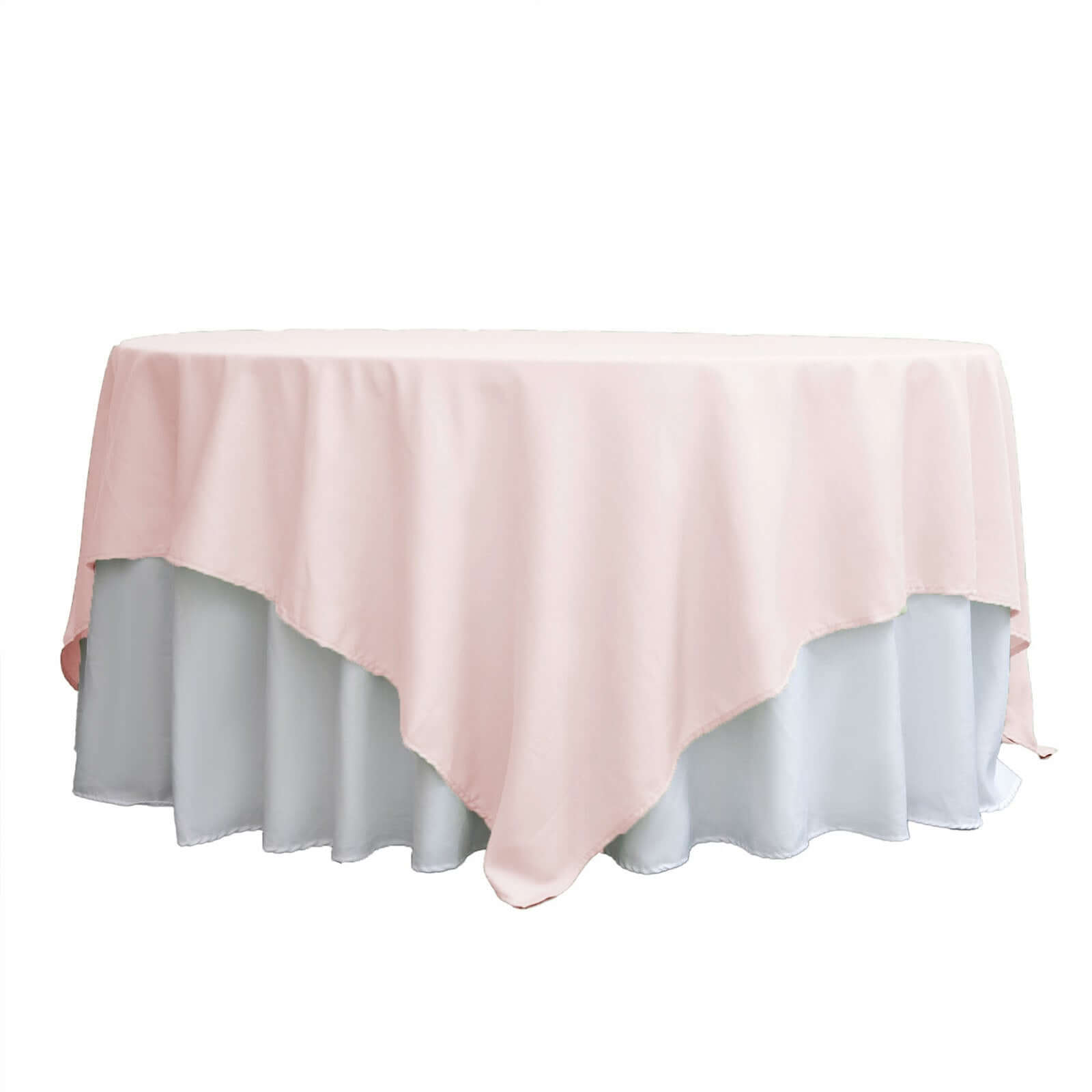 Blush 90x90 Wrinkle-Resistant & Durable Polyester Square Table Overlay