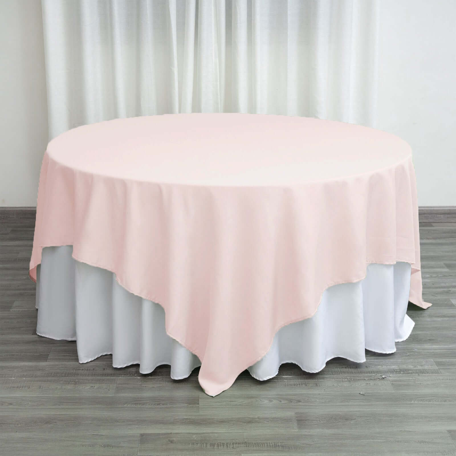 Blush 90x90 Wrinkle-Resistant & Durable Polyester Square Table Overlay