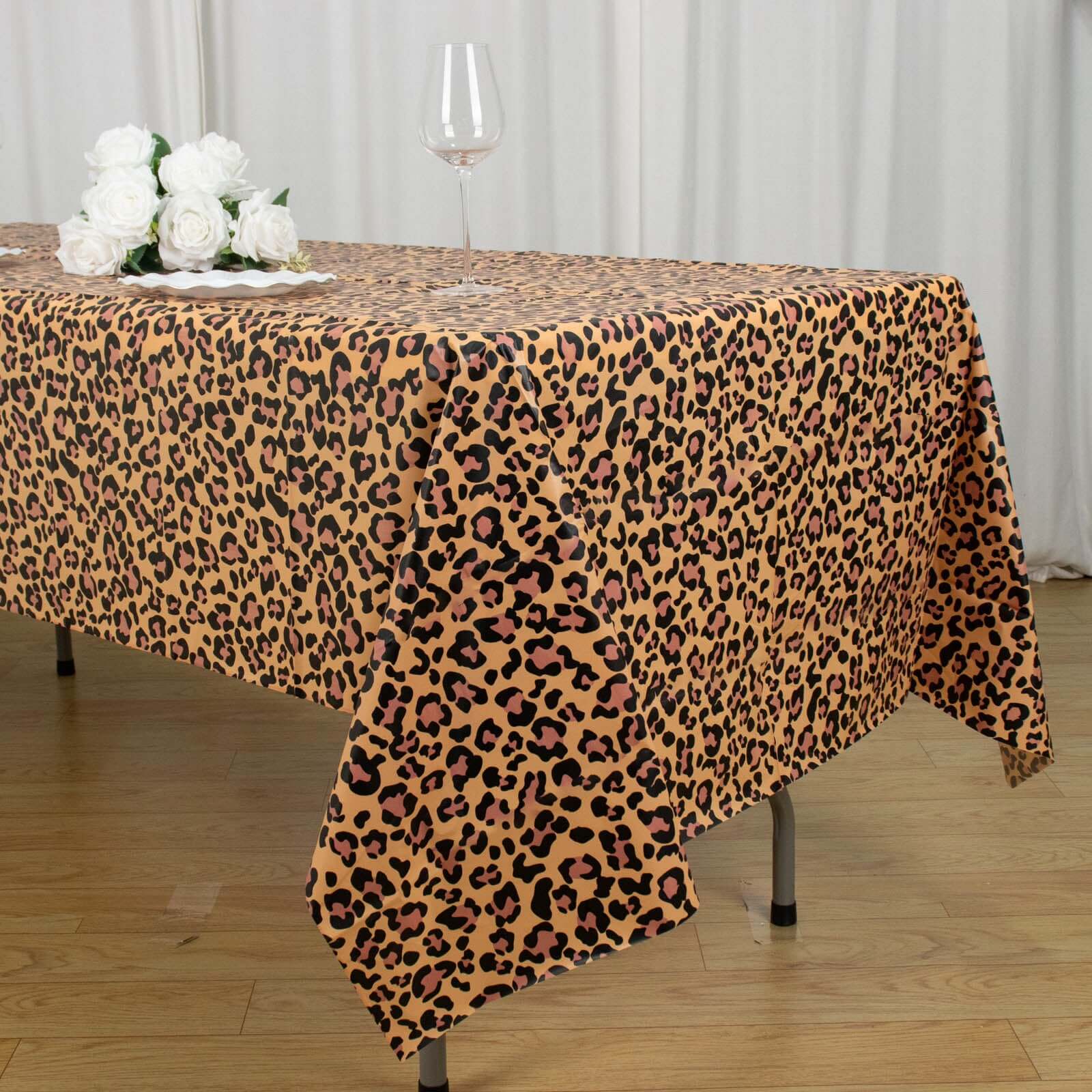 5-Pack Disposable PVC Animal Theme Rectangle Table Covers - Perfect for Safari Parties