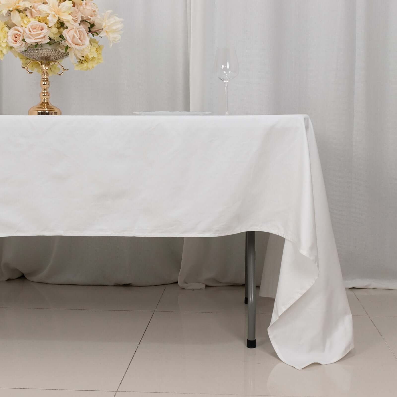 Exclusive White 100% Cotton Rectangle Tablecloth - Soft, Breathable & Elegant