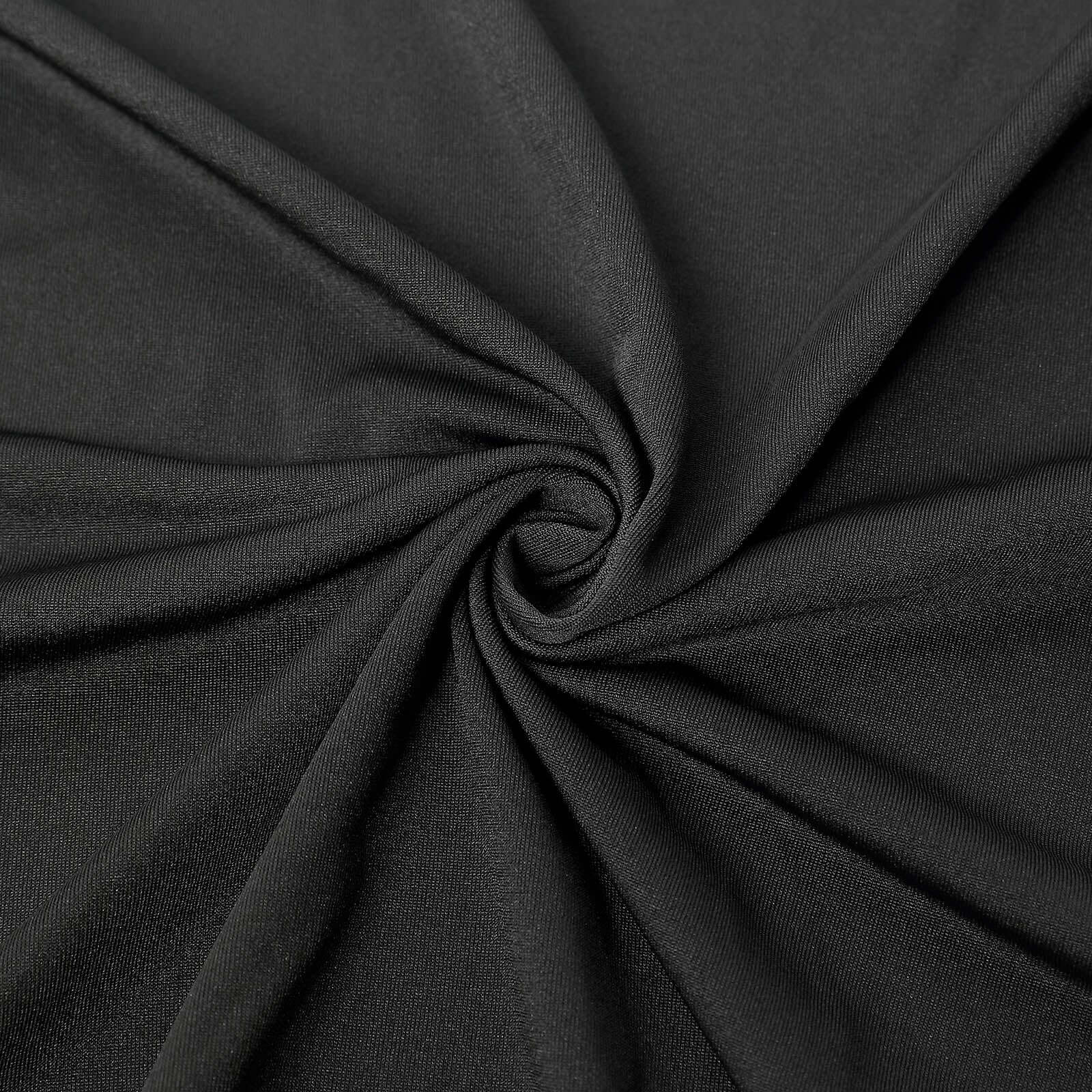 Black Stretch Spandex Table Cover for Events: Tailored Look with Curved Open Back
