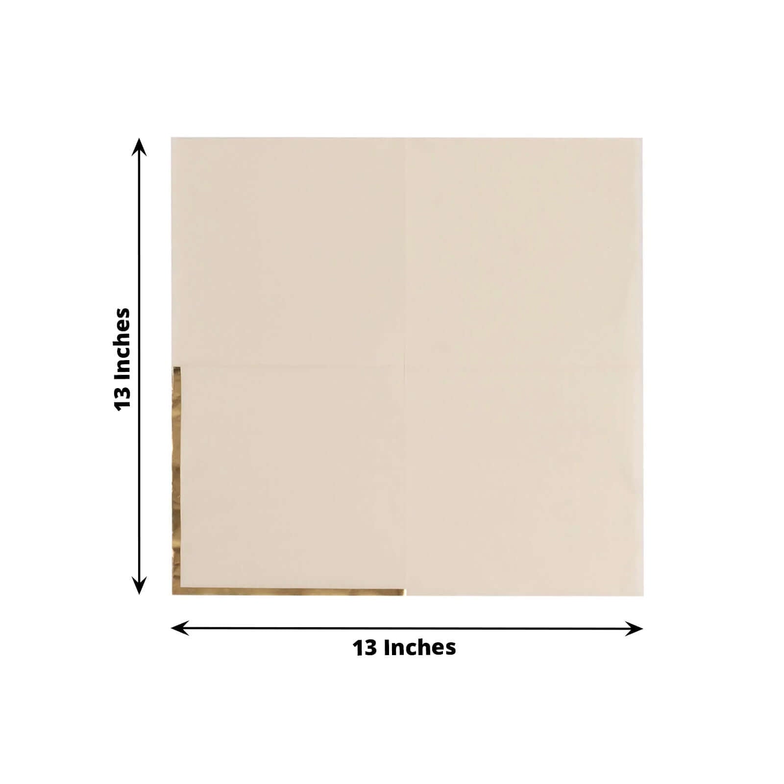 Hot Deal! 50-Pack Disposable 2-Ply Ivory Cocktail Paper Napkins with Gold Foil Edge, 6.5x6.5