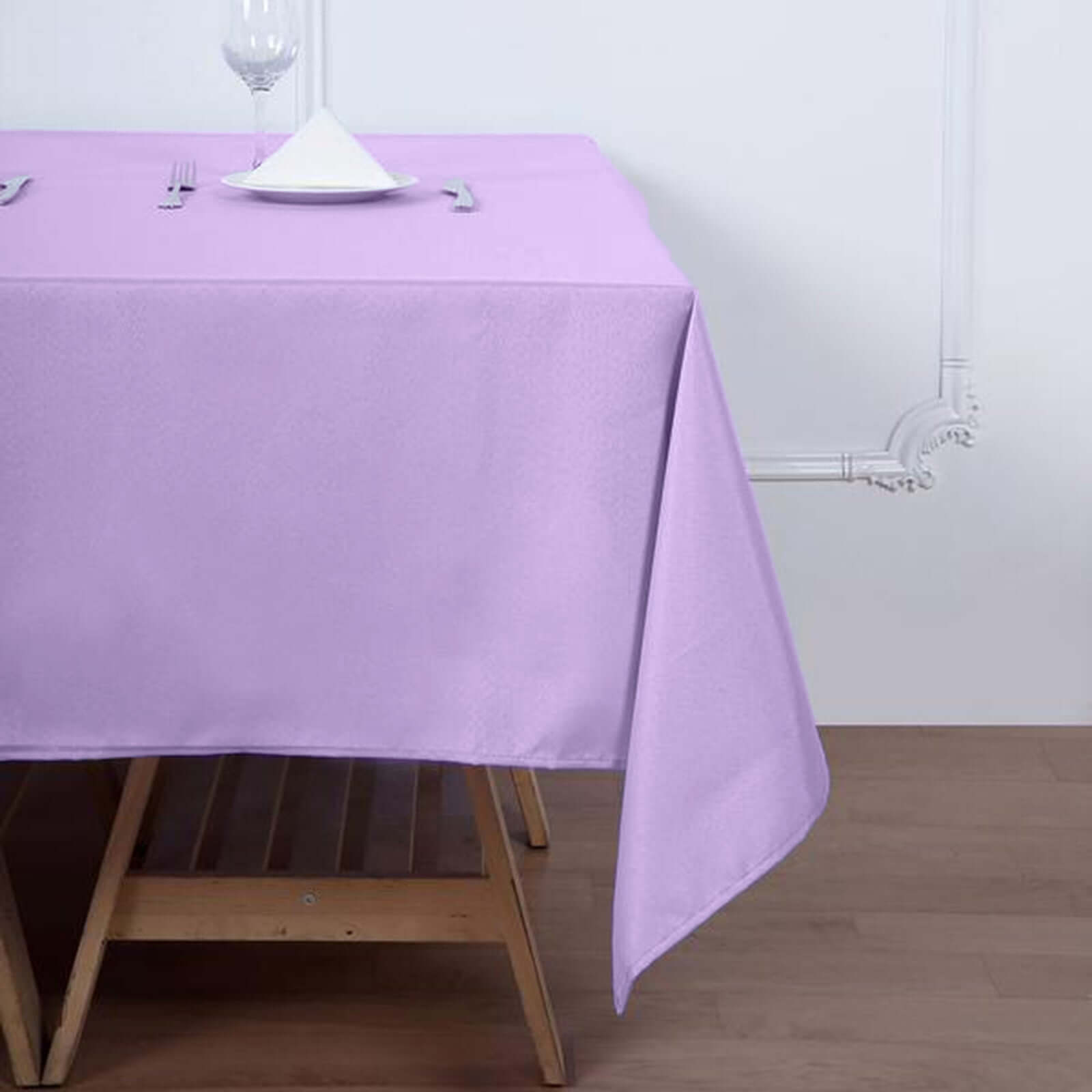Wrinkle-Resistant & Durable 70x70 Polyester Square Table Overlay in Lavender Lilac - Perfect for Events!