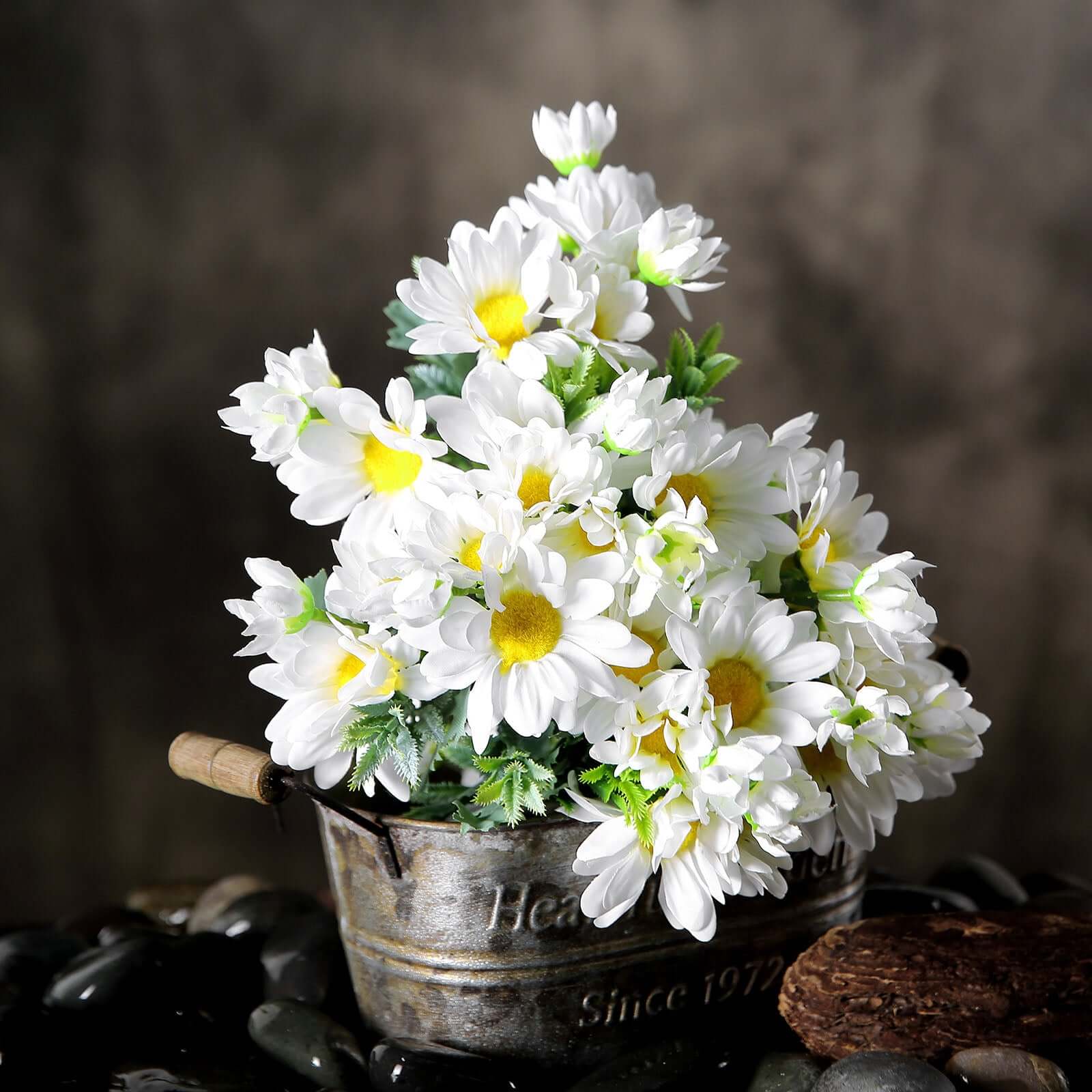 Get 4-Bush Bundle of 11" White Artificial Silk Daisy Flower Bouquets