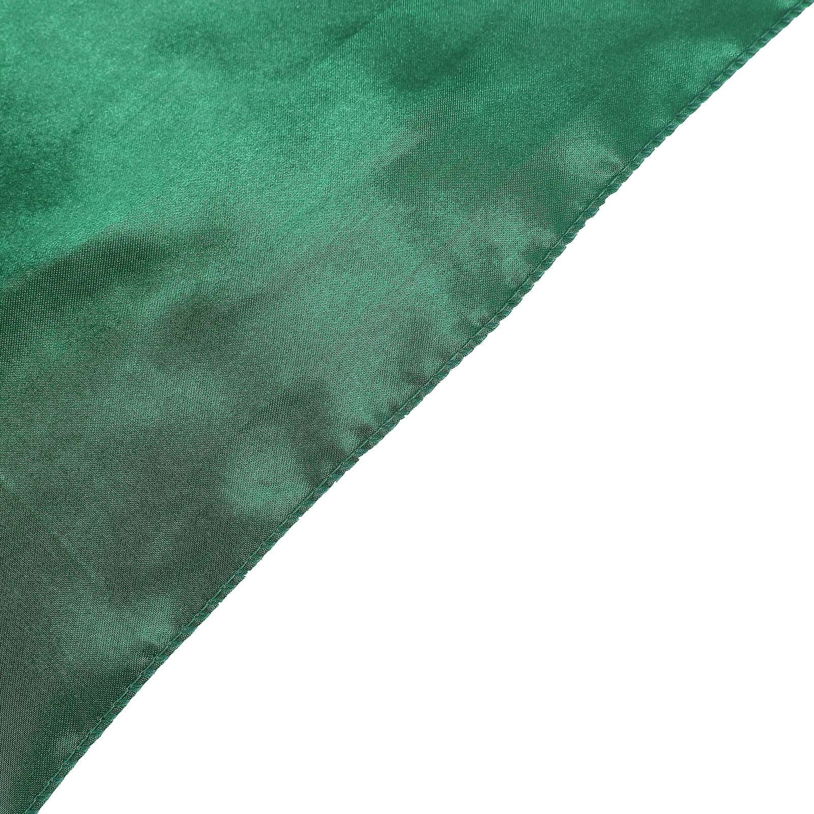 Exclusive Satin Square Table Overlay - 90x90 Hunter Emerald Green Table Topper with Smooth Finish