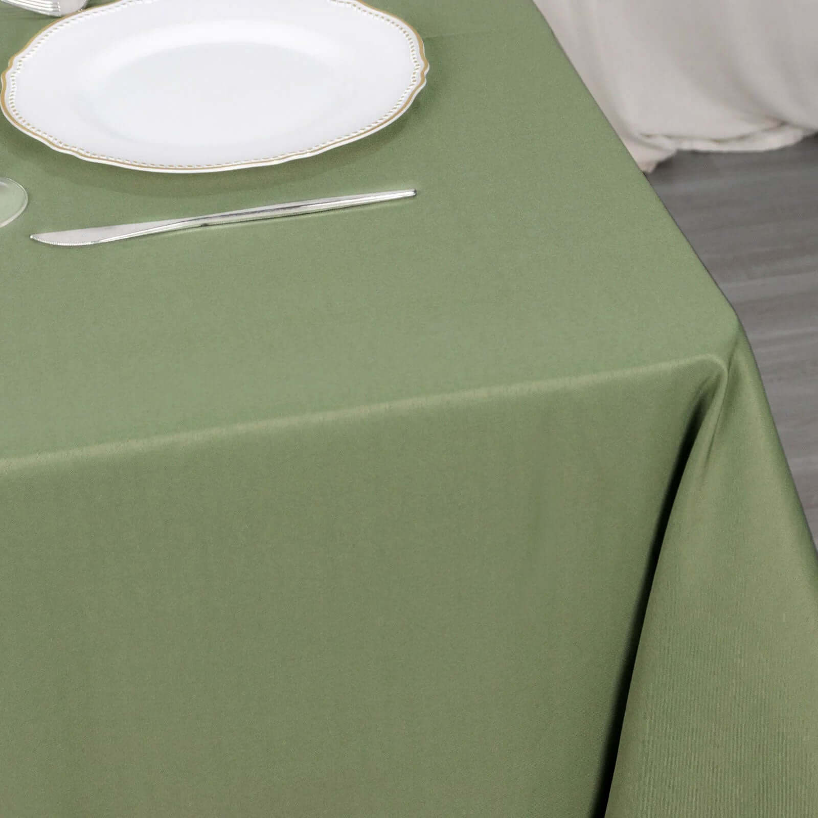 220GSM Wrinkle-Resistant Premium Polyester 70x70 Dusty Sage Green Square Tablecloth
