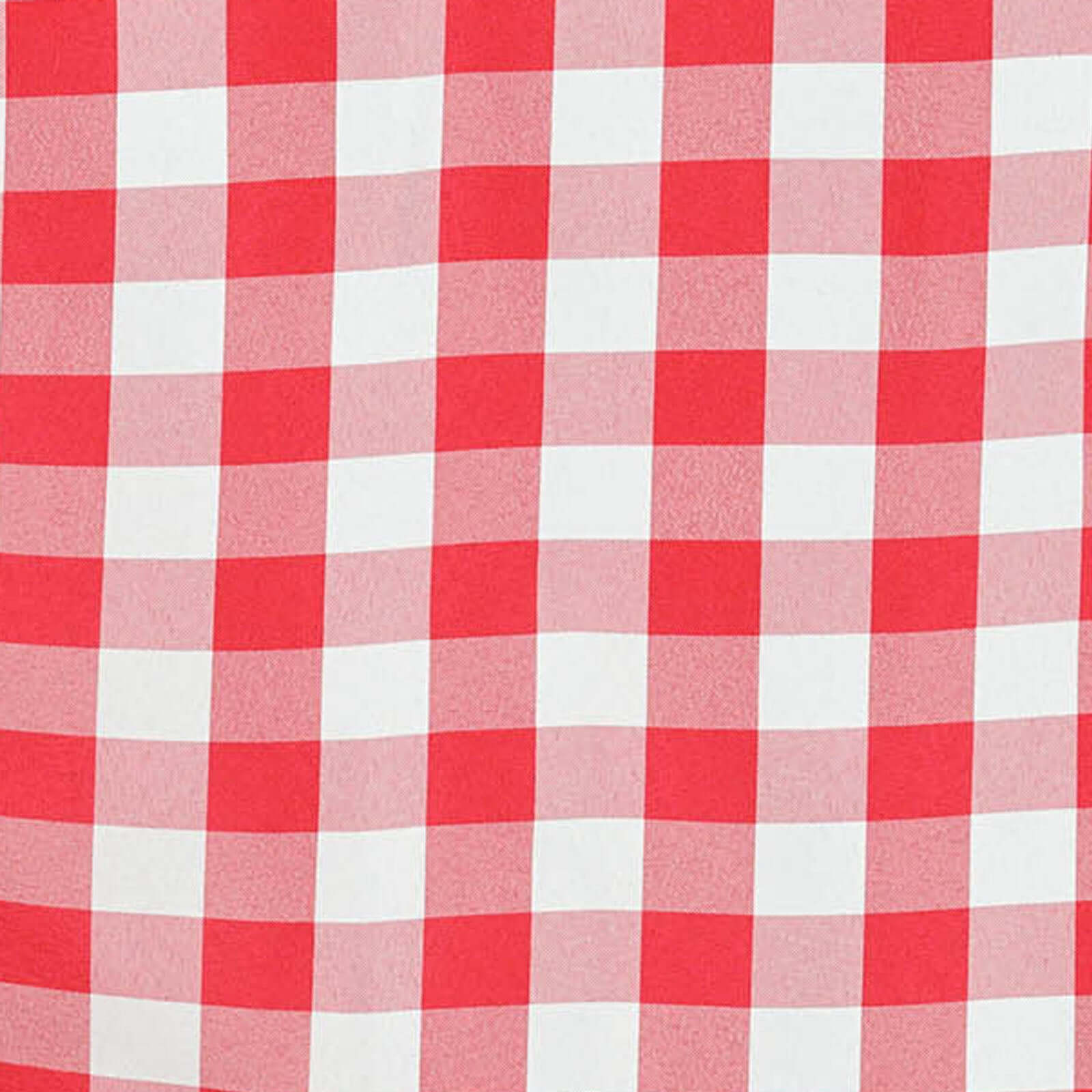 Hot! Seamless White/Red Checkered Polyester Rectangle Tablecloth 90x132