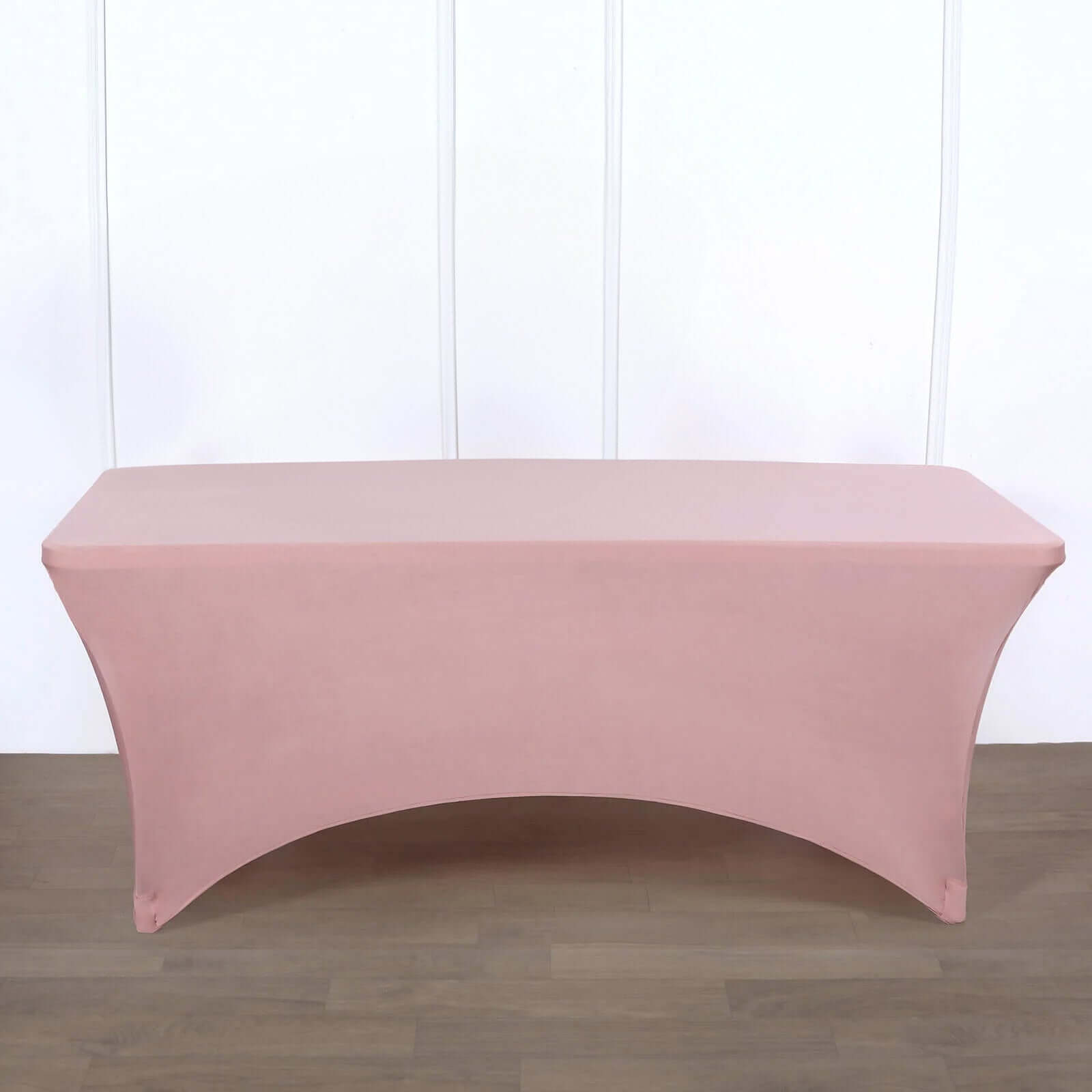 6ft Dusty Rose Stretch Spandex Rectangle Tablecloth - Ideal for Events & Presentations