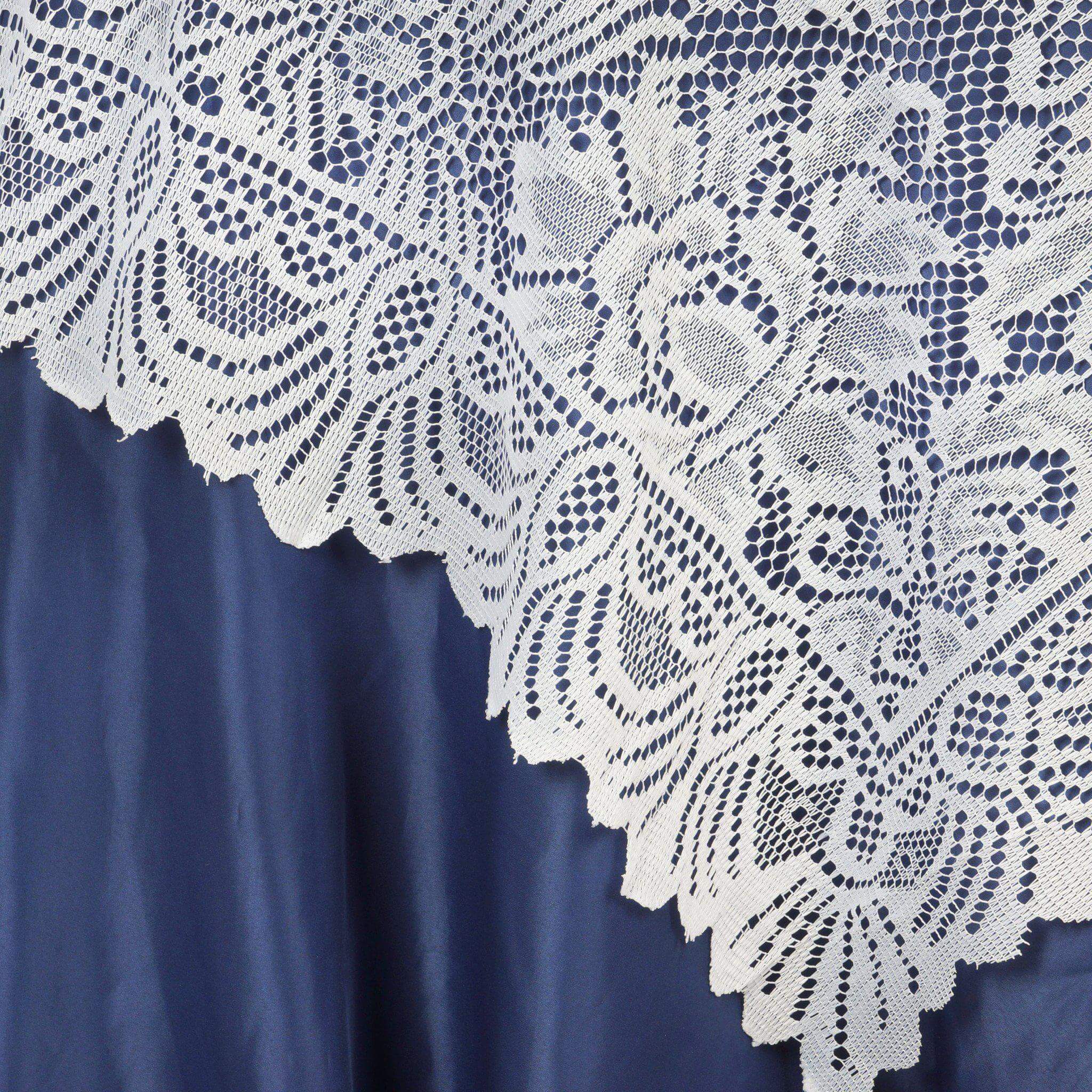 Stylish Victorian Lace 54x54 White Square Table Overlay for Events - Great Decor Deal
