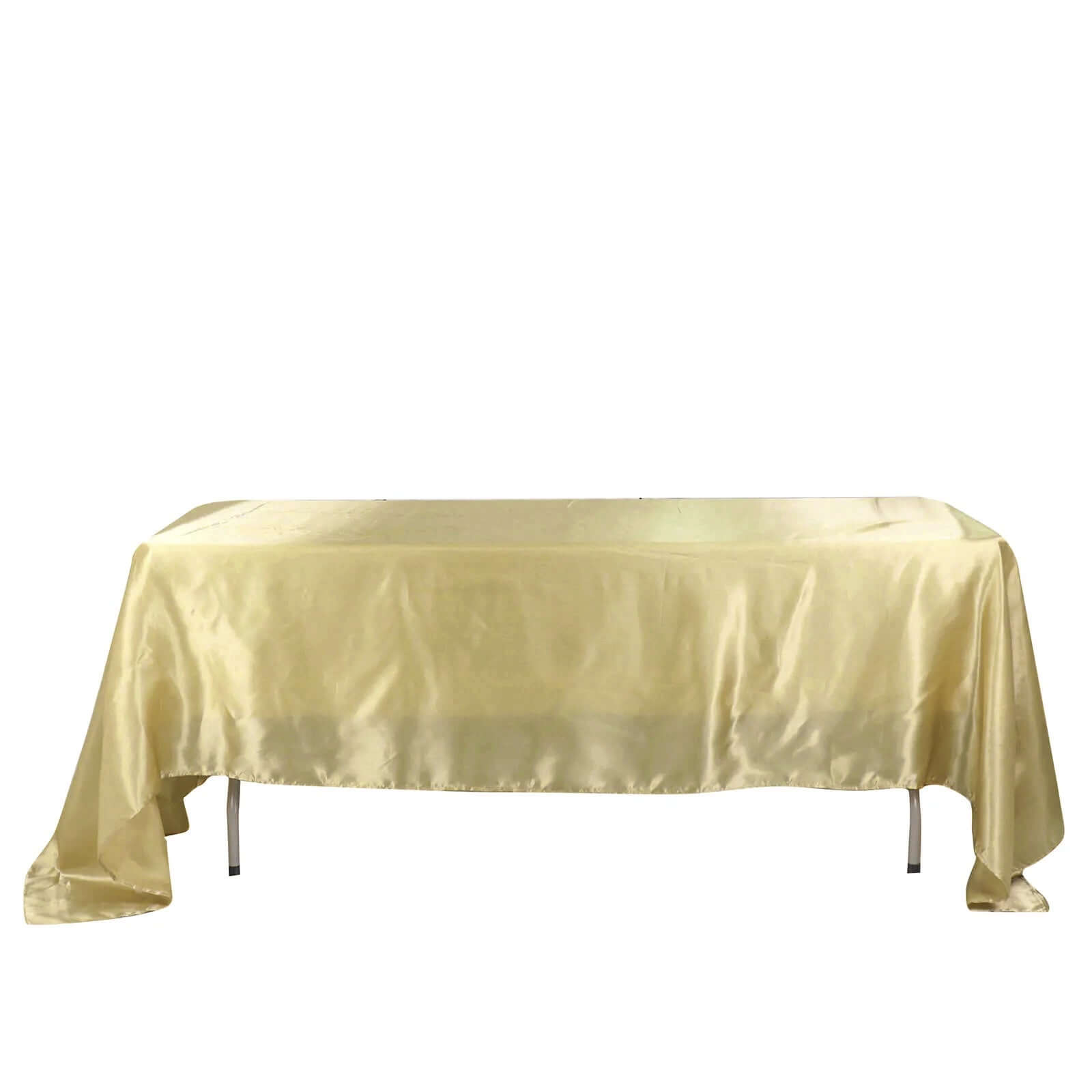 Champagne Satin 60x126 Rectangular Tablecloth - Smooth, Lustrous & Great Value