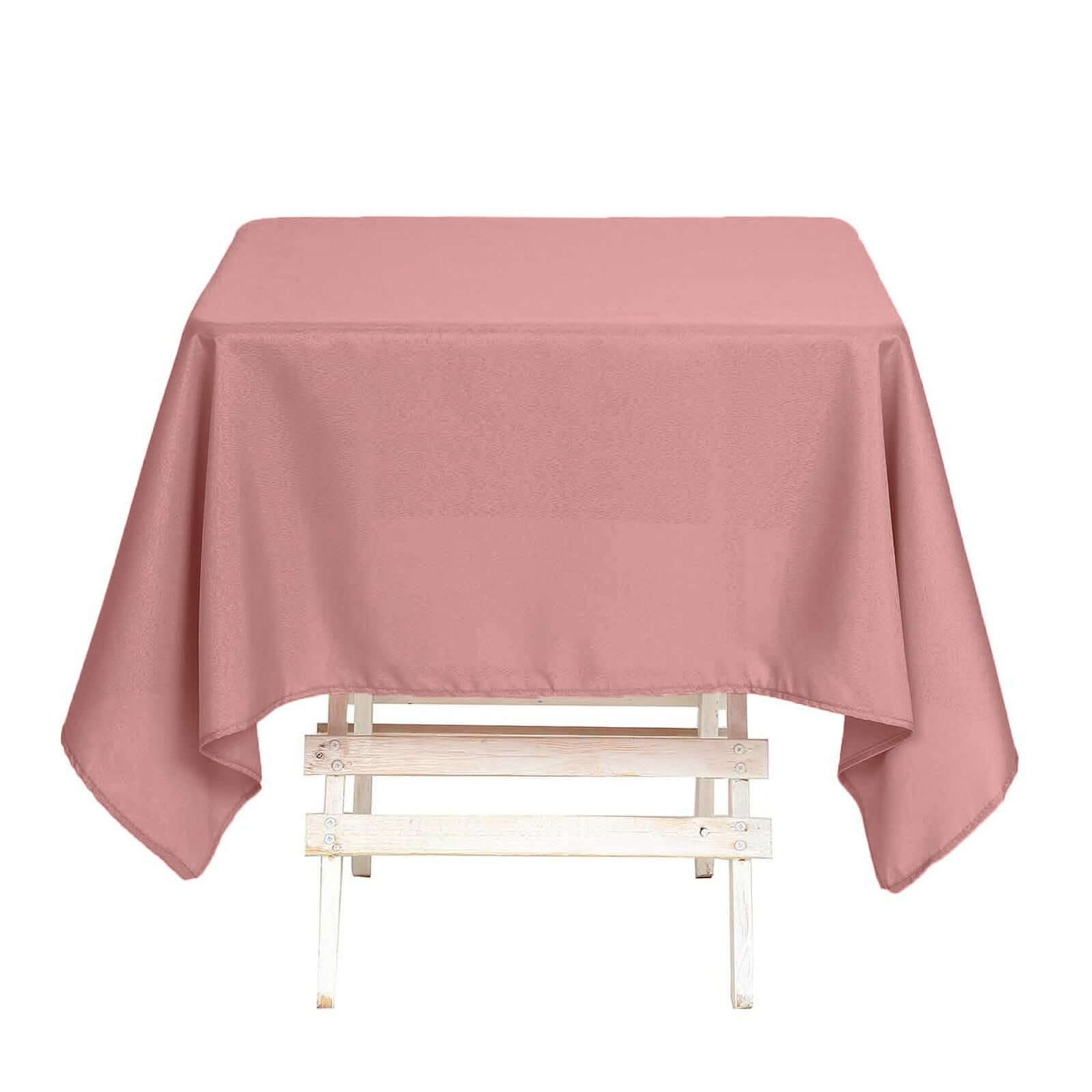 Wrinkle-Resistant & Durable 54x54 Dusty Rose Polyester Square Tablecloth