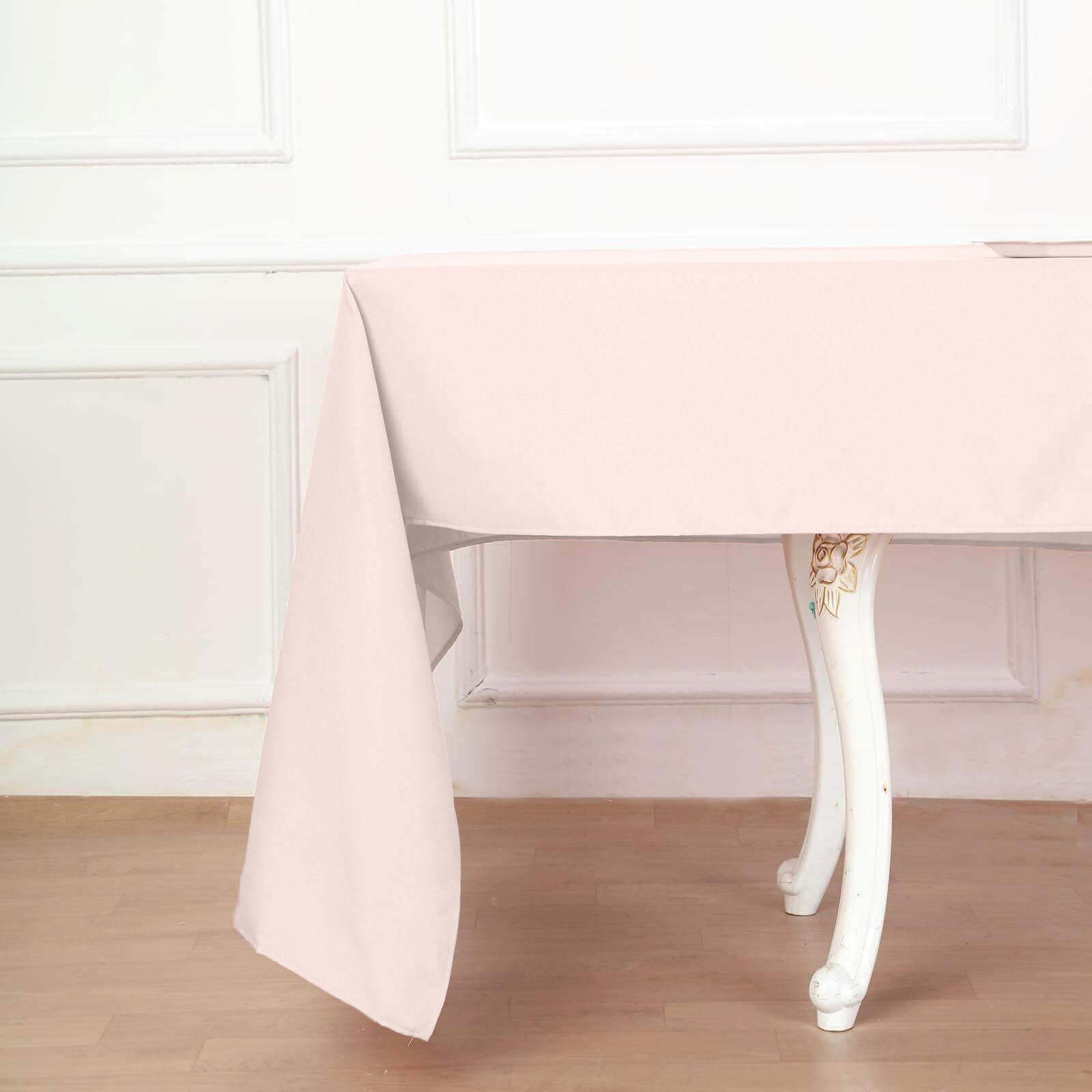 Wrinkle-Resistant Blush 60x126 Polyester Rectangle Table Cover