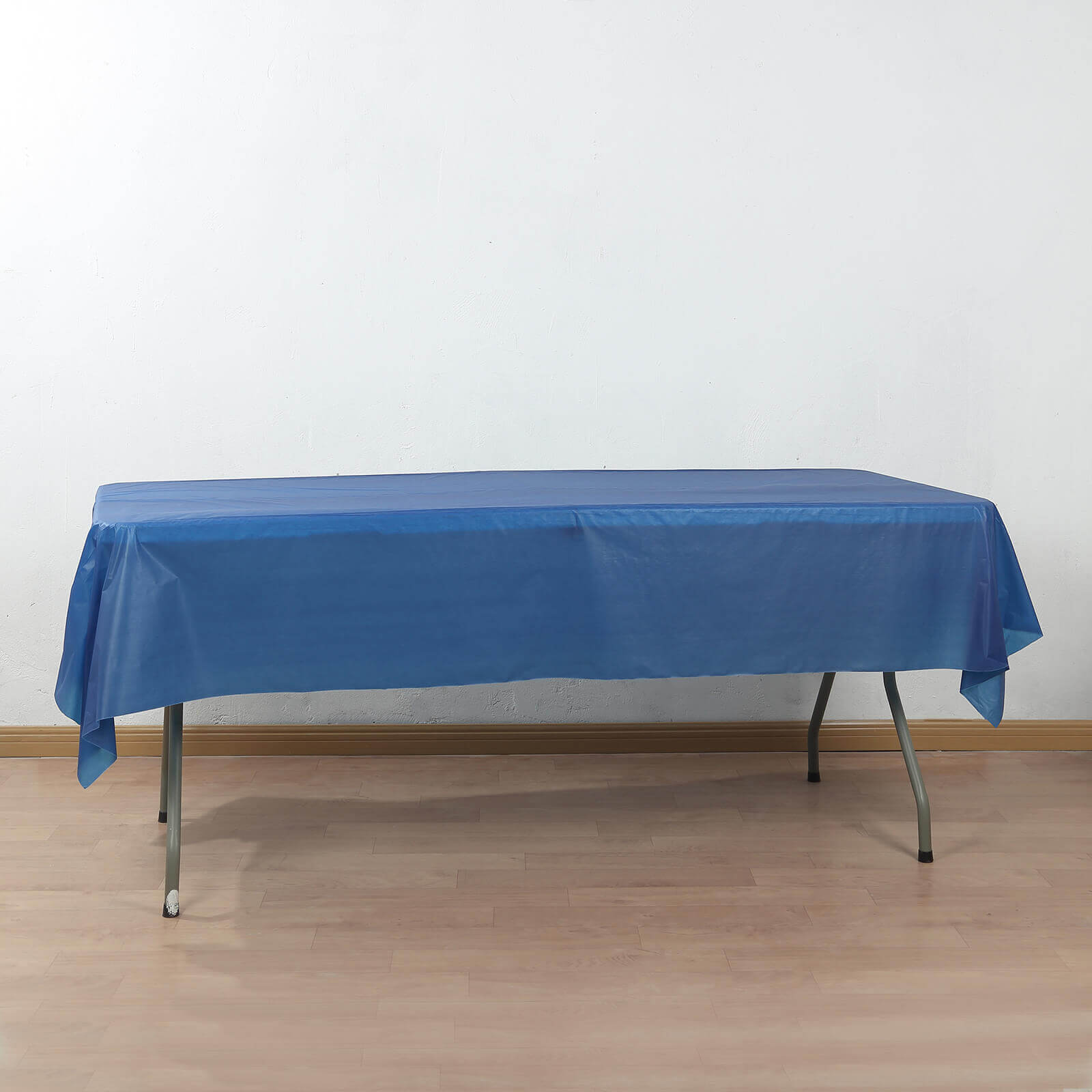 Navy Blue Plastic Table Cover Roll with Slide Cutter - Customizable & Durable 54x300ft