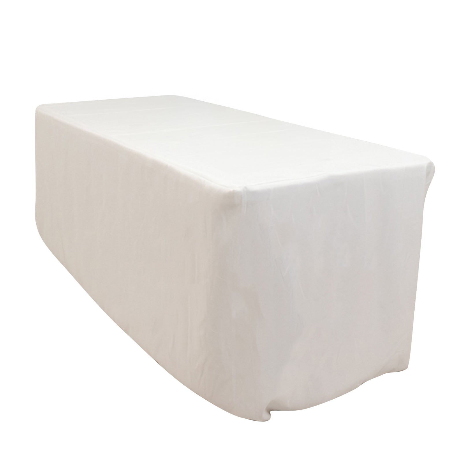 Exclusive 6ft White Polyester Tablecloth - 220GSM, Durable for Trade Shows & Events