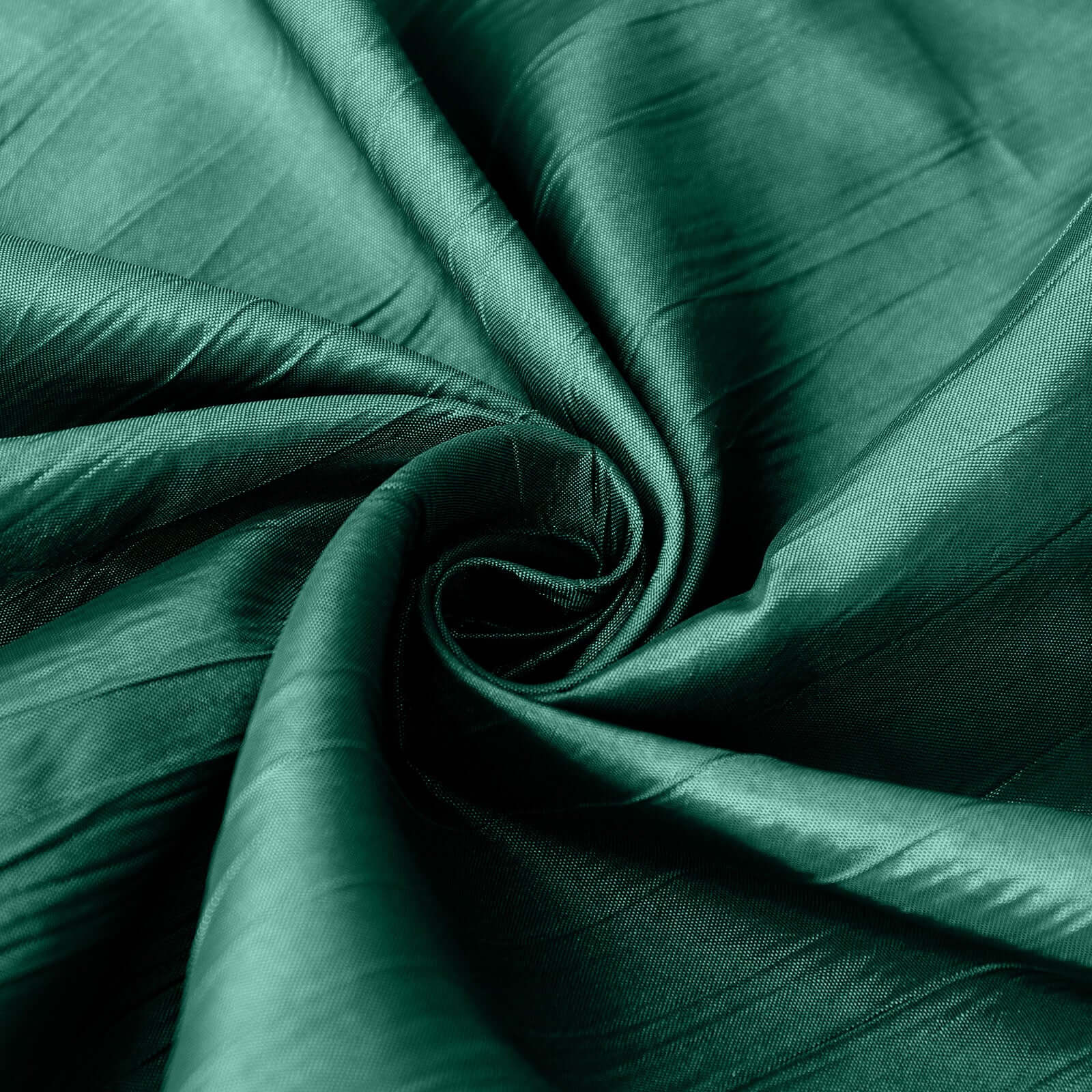 Hunter Emerald Green 90x90 Square Accordion Crinkle Taffeta Table Overlay