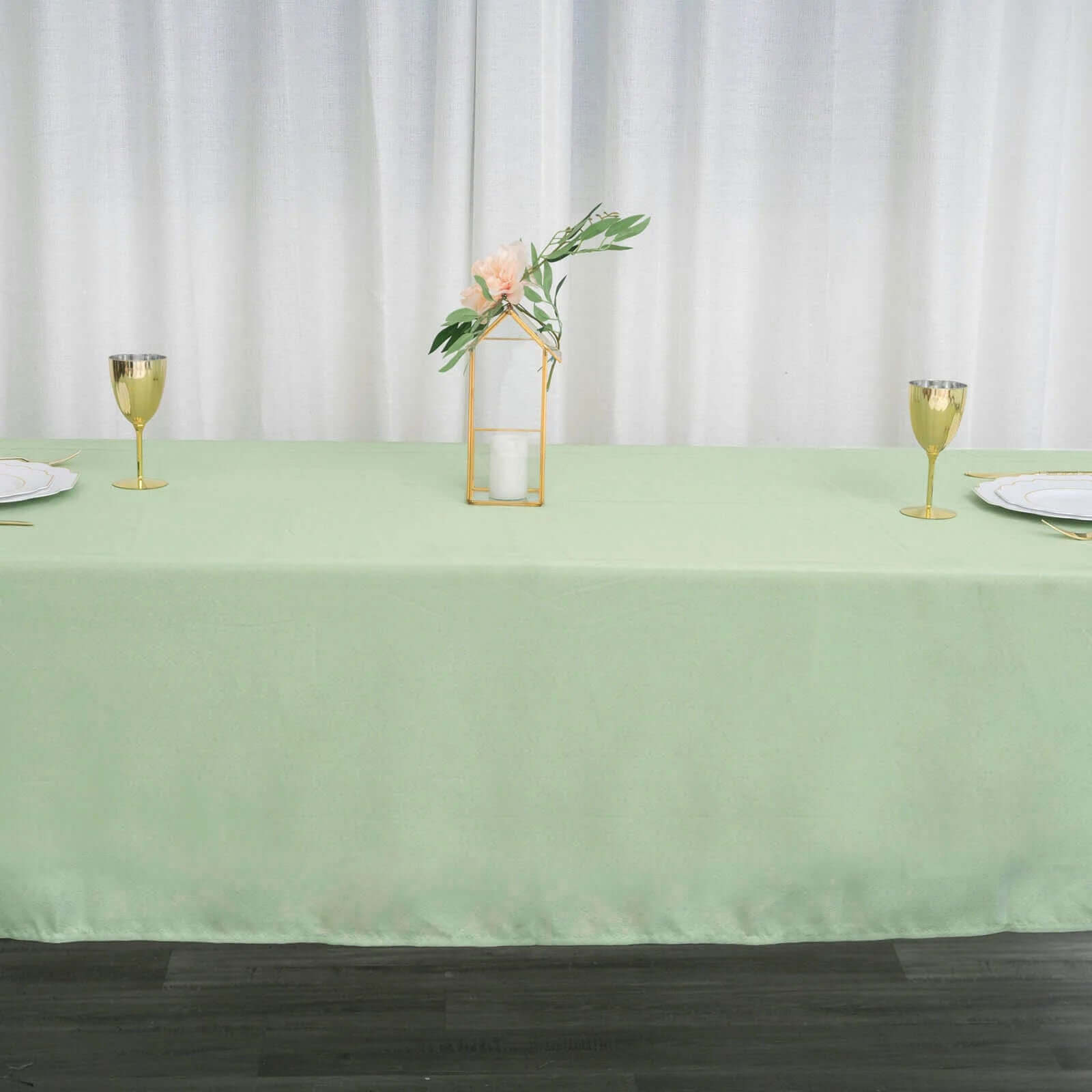 Durable and Stylish Sage Green Polyester 60x102 Rectangle Table Cover