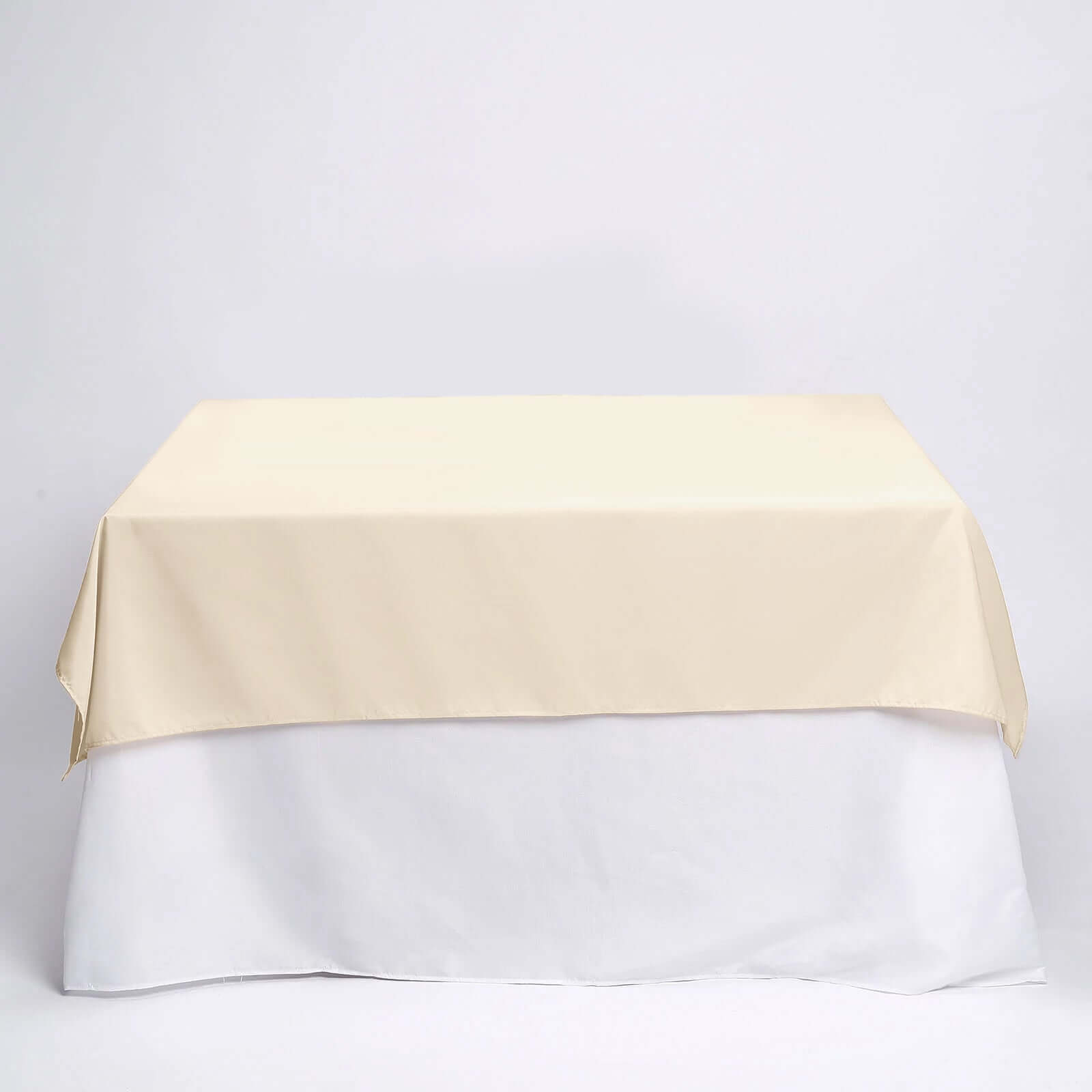 Hot Sale! 54x54 Polyester Square Beige Tablecloth - Wrinkle-Free & Durable