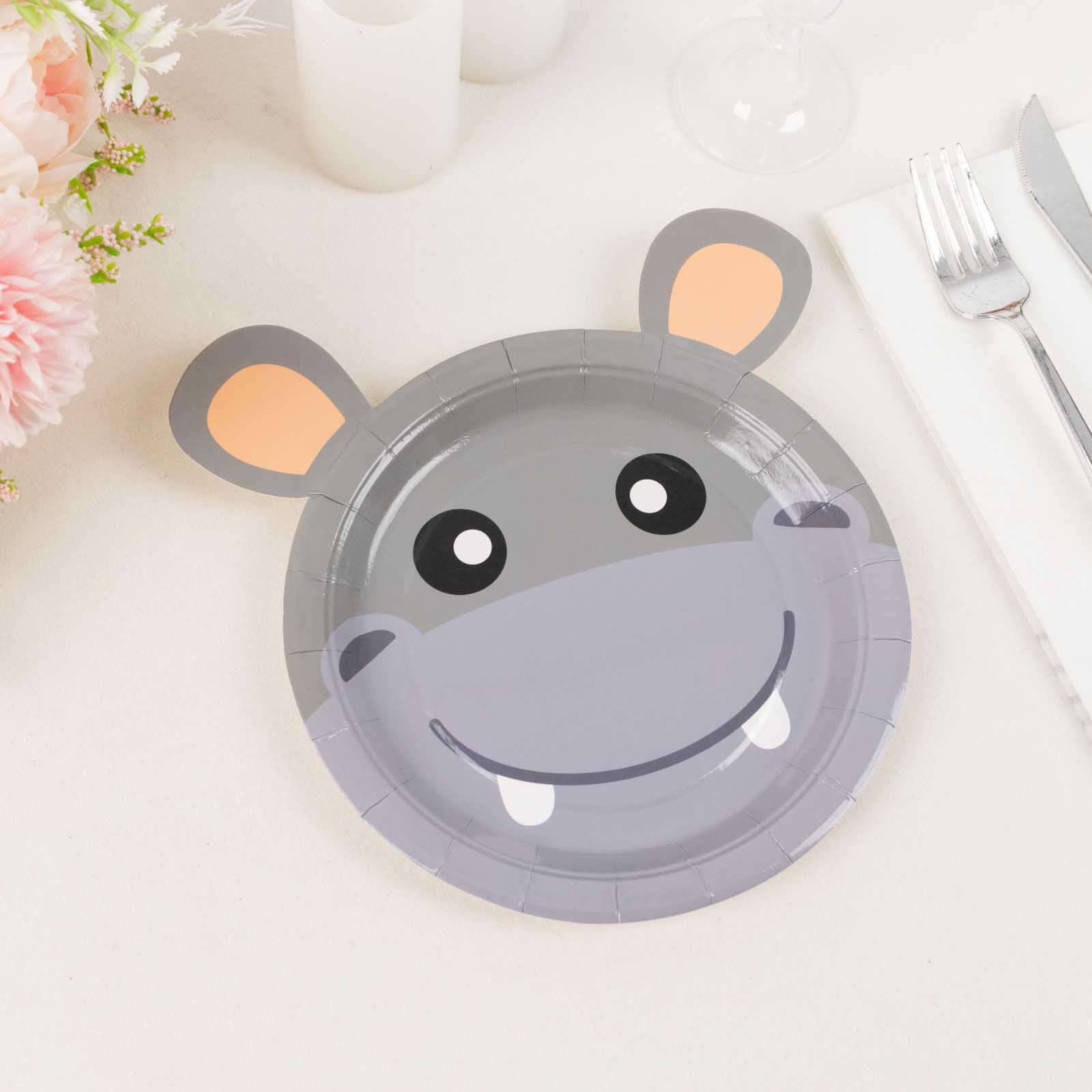 Great Deal! Set of 25 Disposable Paper Round Plates with Assorted Jungle Animal Prints for Themed Parties