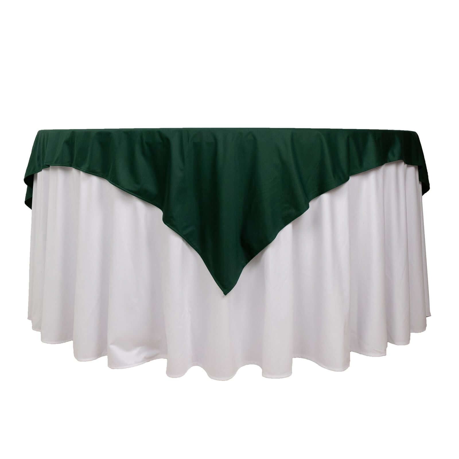 Hot Deal! Premium Wrinkle & Stain-Free 70x70 Scuba Table Overlay in Hunter Emerald Green