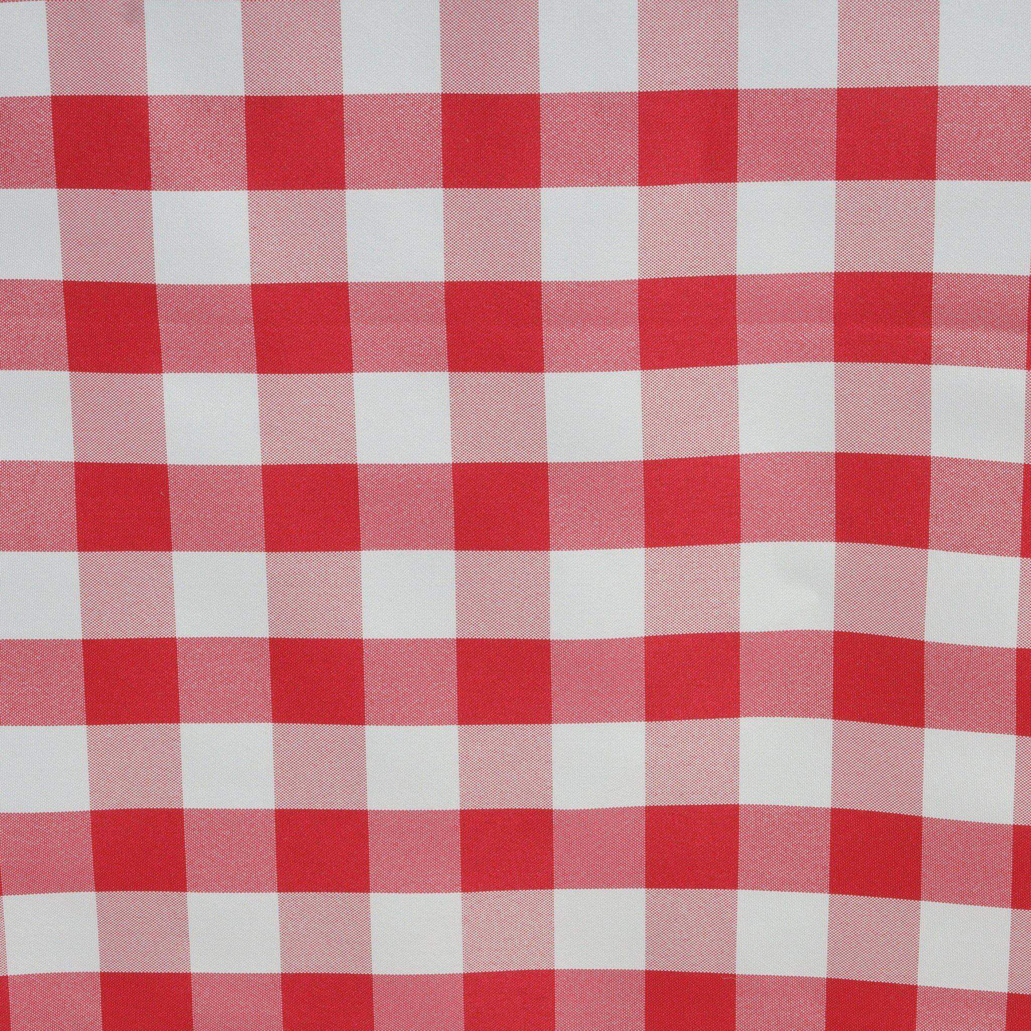 165 GSM Polyester White/Red Buffalo Plaid 60x126 Rectangle Tablecloth