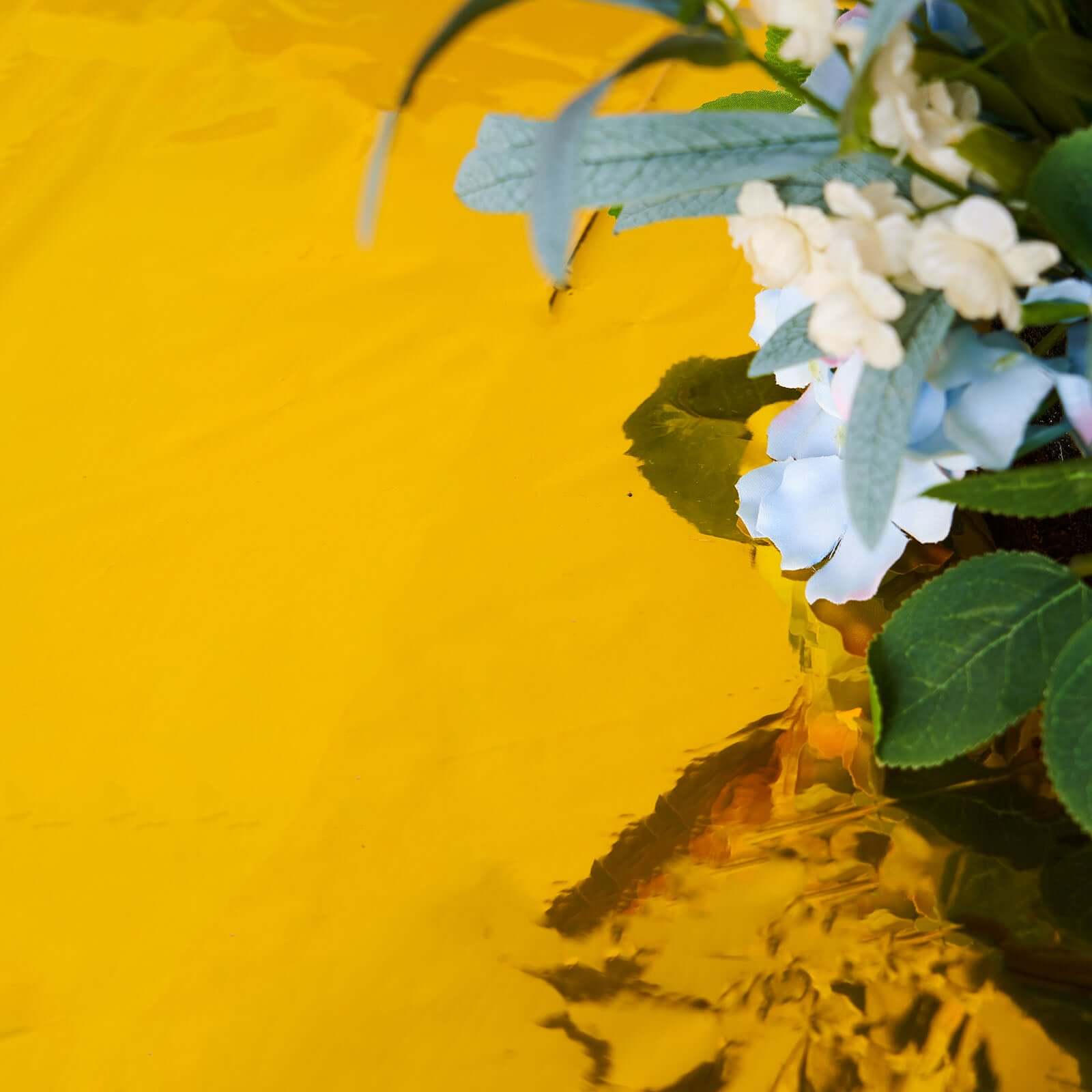 Disposable 40x90 Gold Metallic Foil Rectangle Plastic Tablecloth for Parties - Great Value!