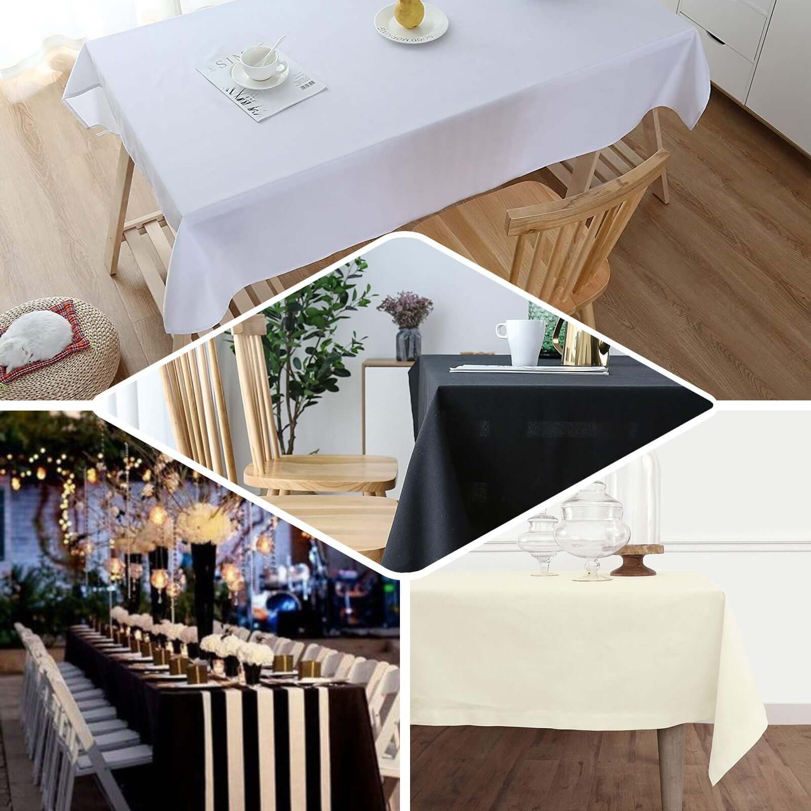 Soft & Breathable 100% Cotton Black Rectangle Tablecloth 60x102 - Ideal for Events