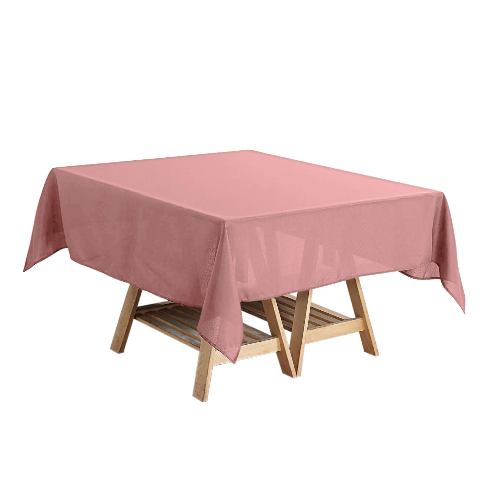 Wrinkle-Resistant & Durable 54x54 Dusty Rose Polyester Square Tablecloth