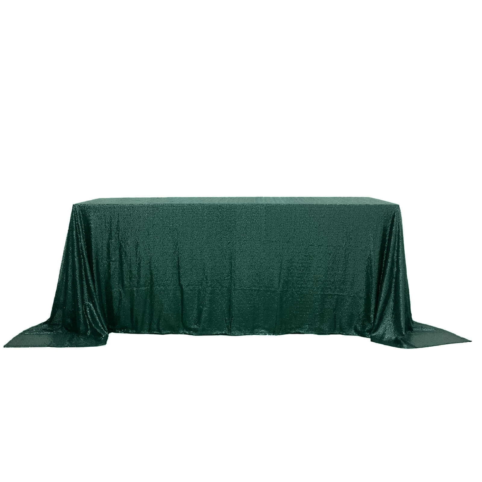Hot Sale! Seamless Sparkly Sequin Rectangle Tablecloth in Hunter Emerald Green, 90x132