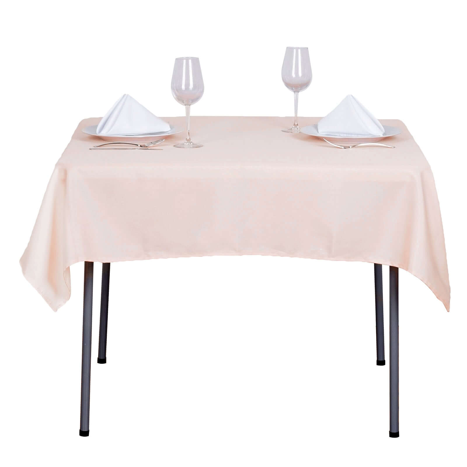 Blush 54x54 Polyester Square Tablecloth - Durable & Wrinkle-Free Table Cover