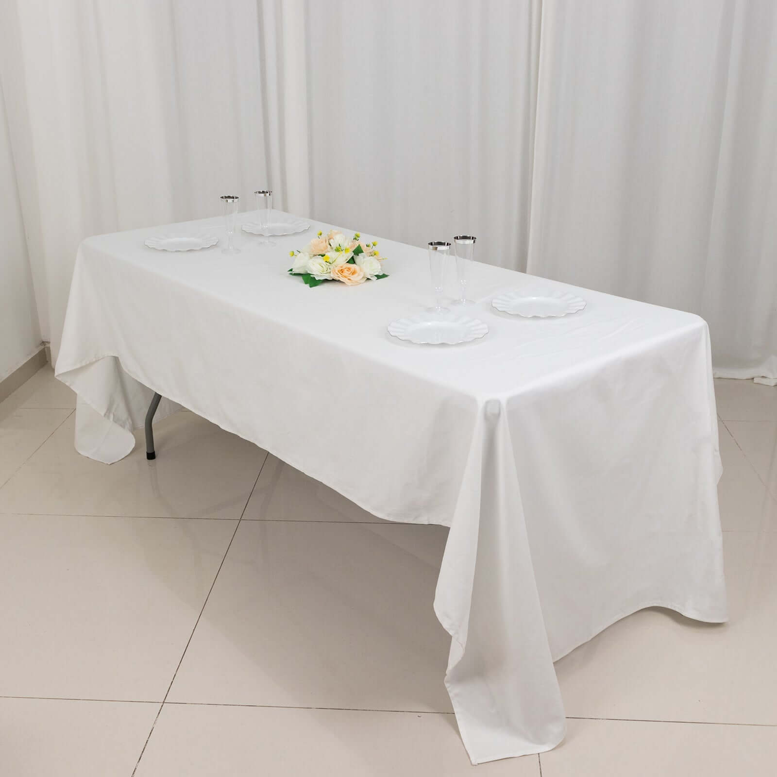 Exclusive White 100% Cotton Rectangle Tablecloth - Soft, Breathable & Elegant