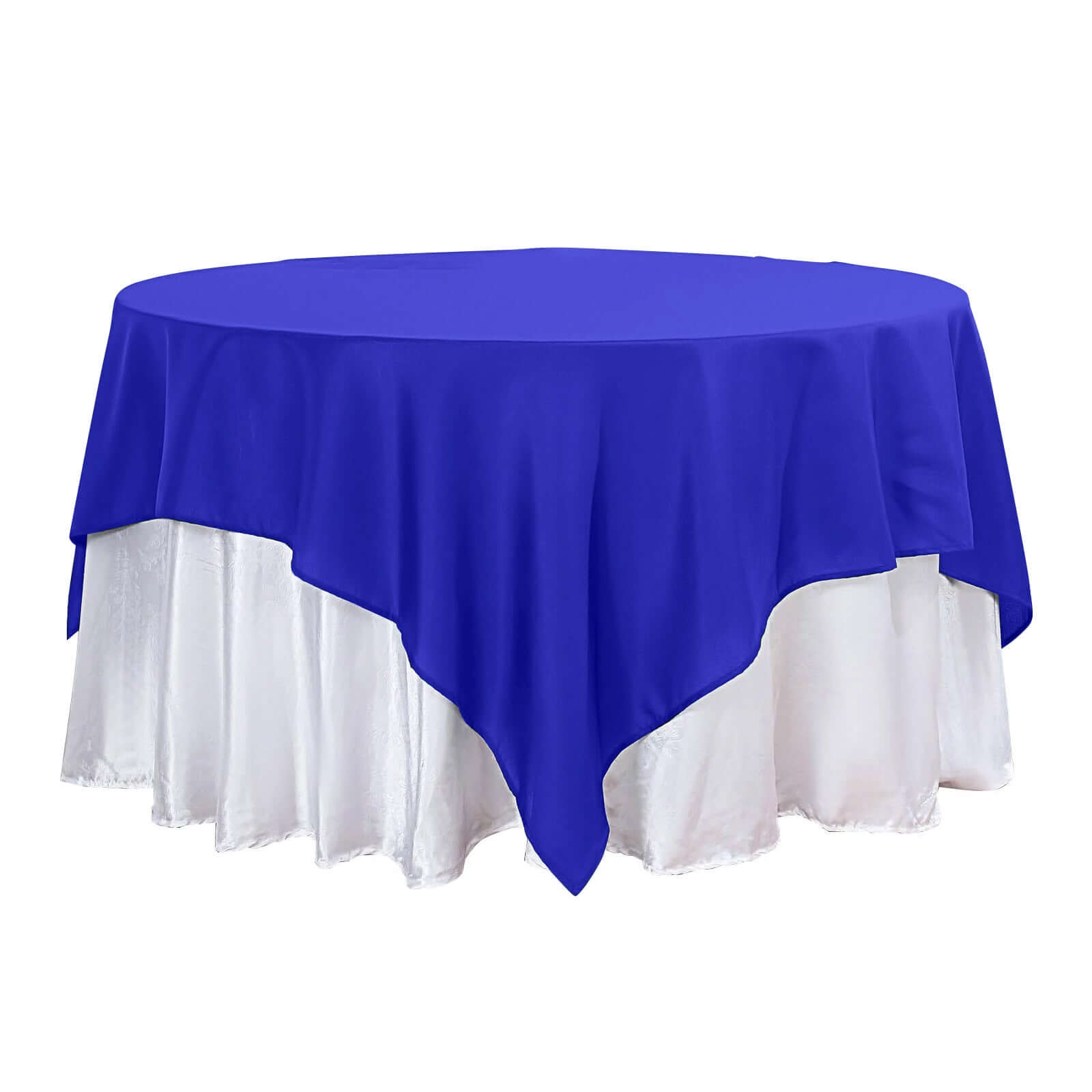 Wrinkle-Resistant & Durable Royal Blue 90x90 Polyester Square Table Overlay